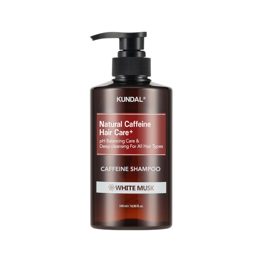 Kundal KUNDAL NATURAL CAFFEINE HAIR CARE+ Oczyszczający szampon do włosów ze skłonnością do wypadania, White Musk 500 ml