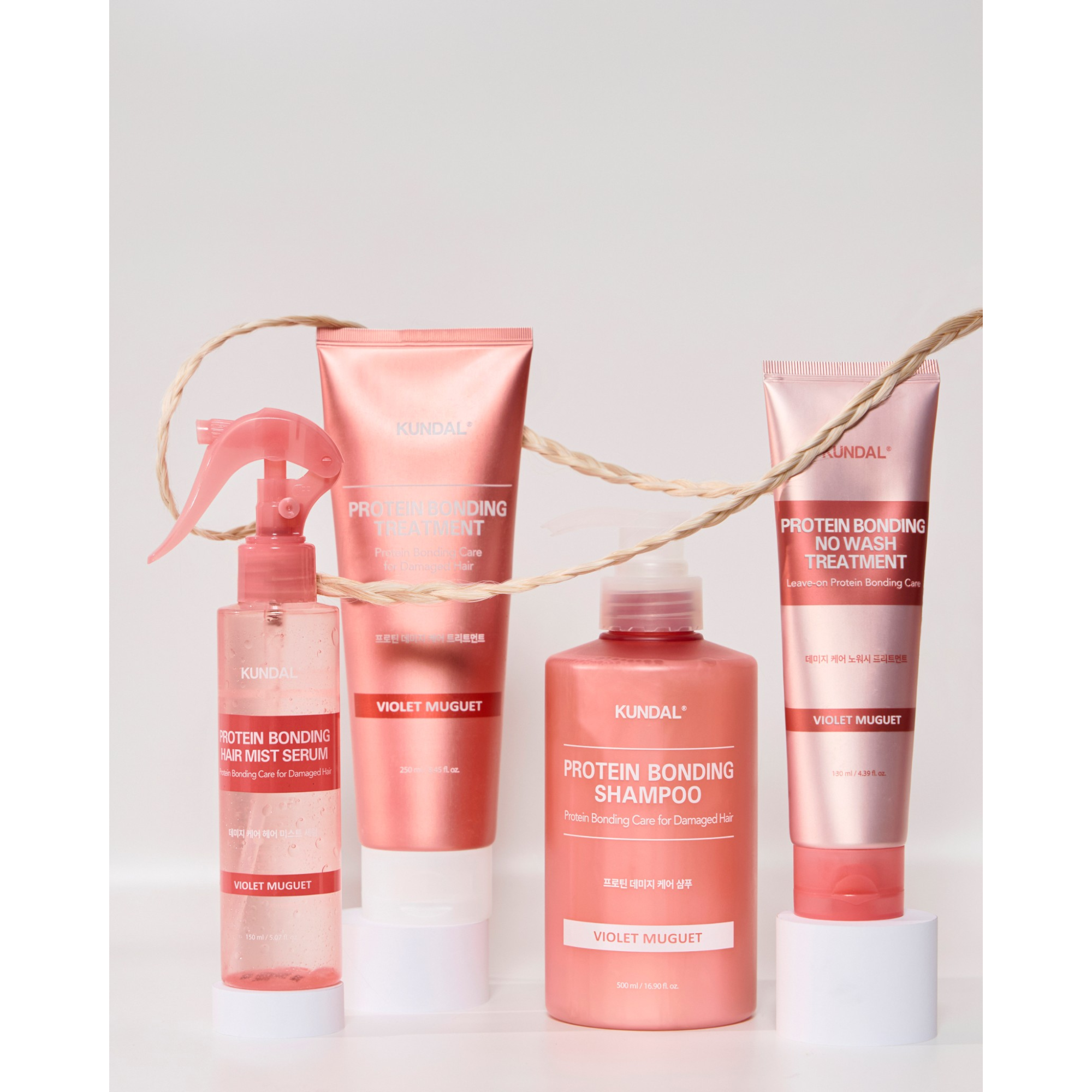 KUNDAL PROTEIN BONDING NO WASH Intensywnie wzmacniająca kuracja bez spłukiwania Violet Muguet 130 ml #3