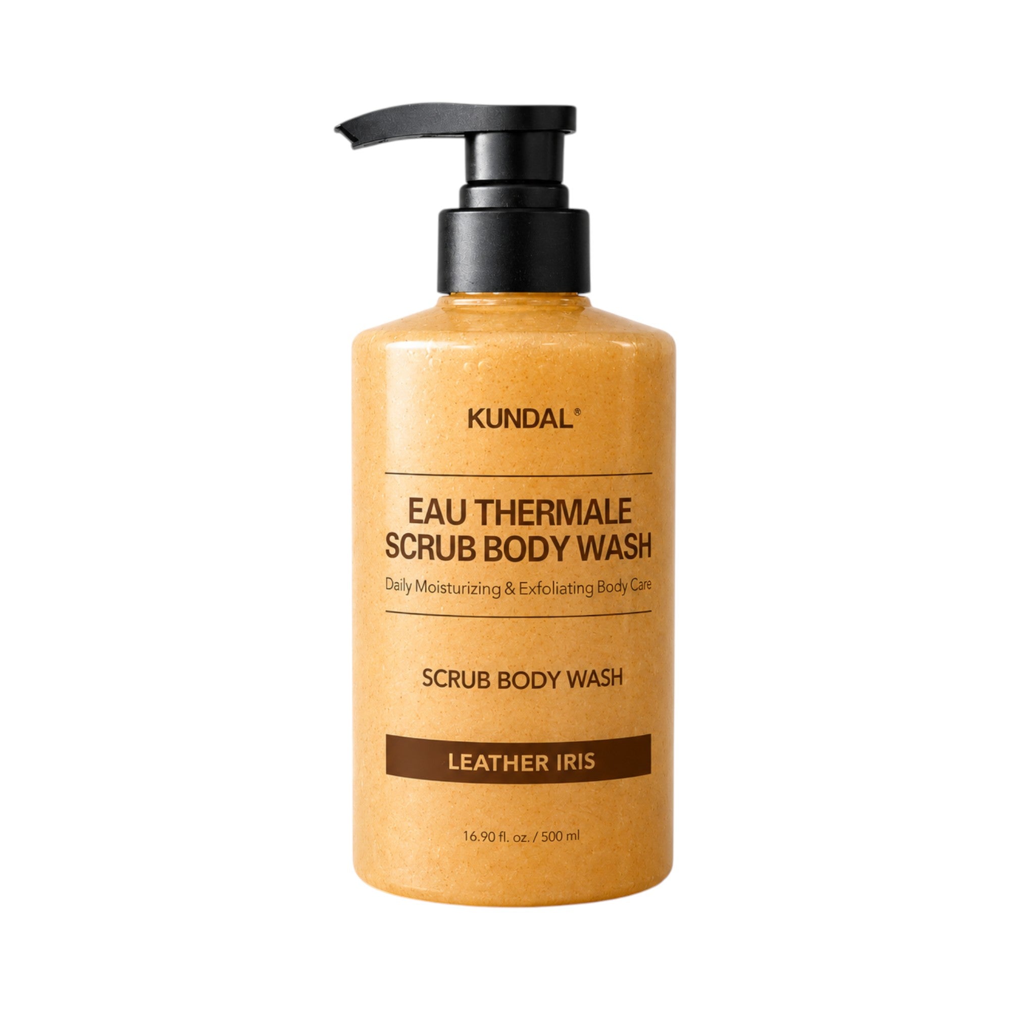 KUNDAL EAU THERMALE SCRUB BODY WASH Peelingujący żel pod prysznic Leather Iris 500 ml