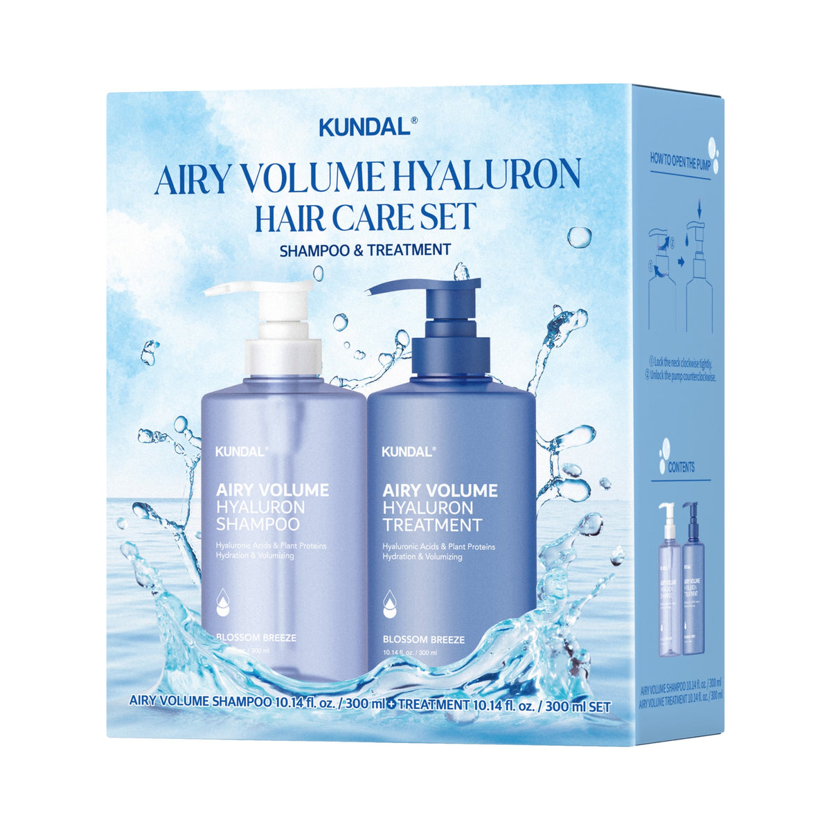 KUNDAL AIRY VOLUME Set zur Haarpflege für mehr Volumen Blossom Breeze 2 x 300 ml