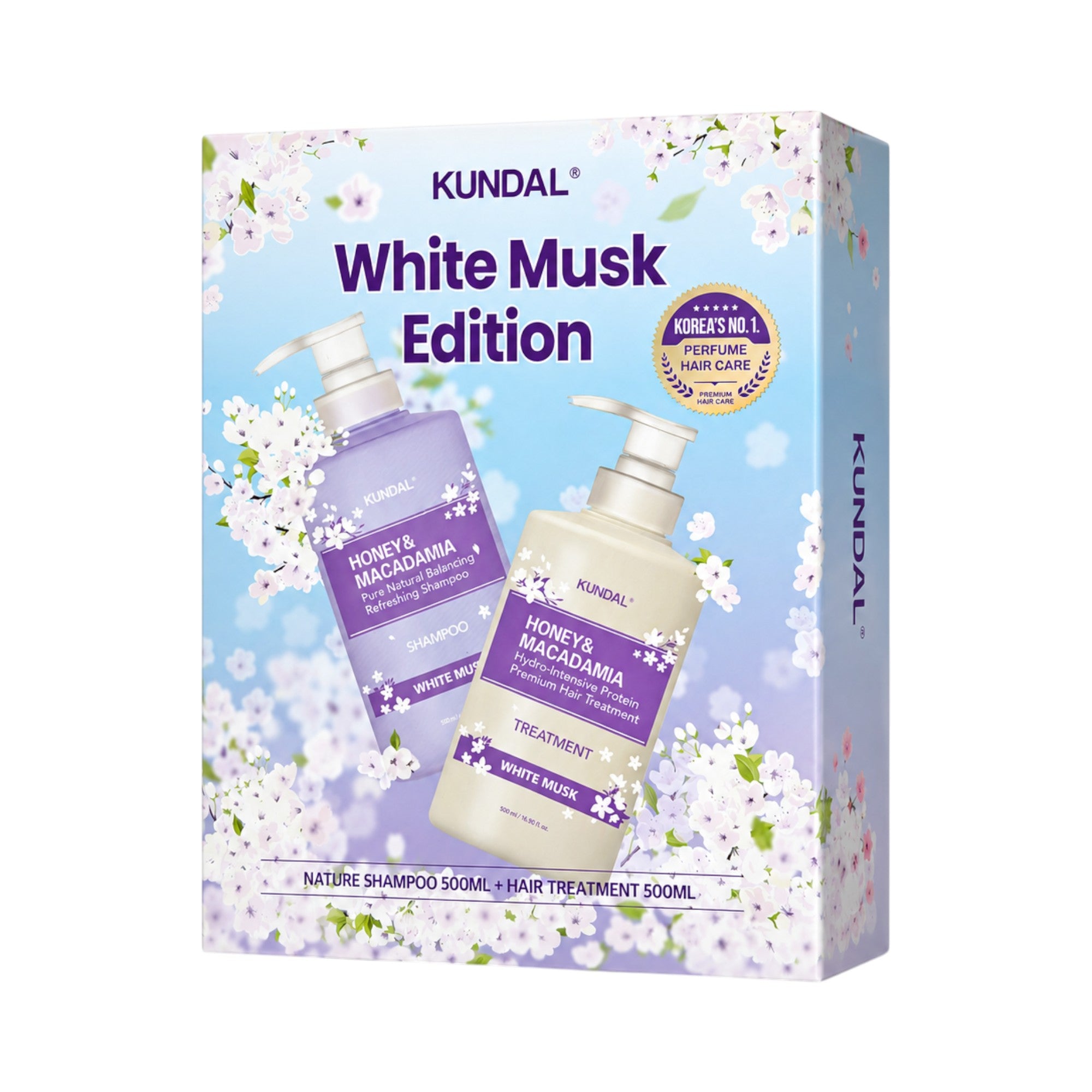 KUNDAL HONEY & MACADAMIA WHITE MUSK EDITION Zestaw do pielęgnacji włosów 2x 500 ml