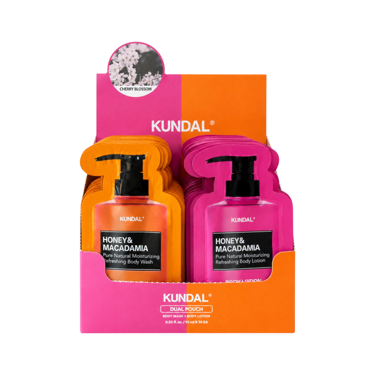 Kundal KUNDAL HONEY & MACADAMIA Zestaw saszetek do mycia i pielęgnacji ciała Cherry Blossom 30 x 10 ml