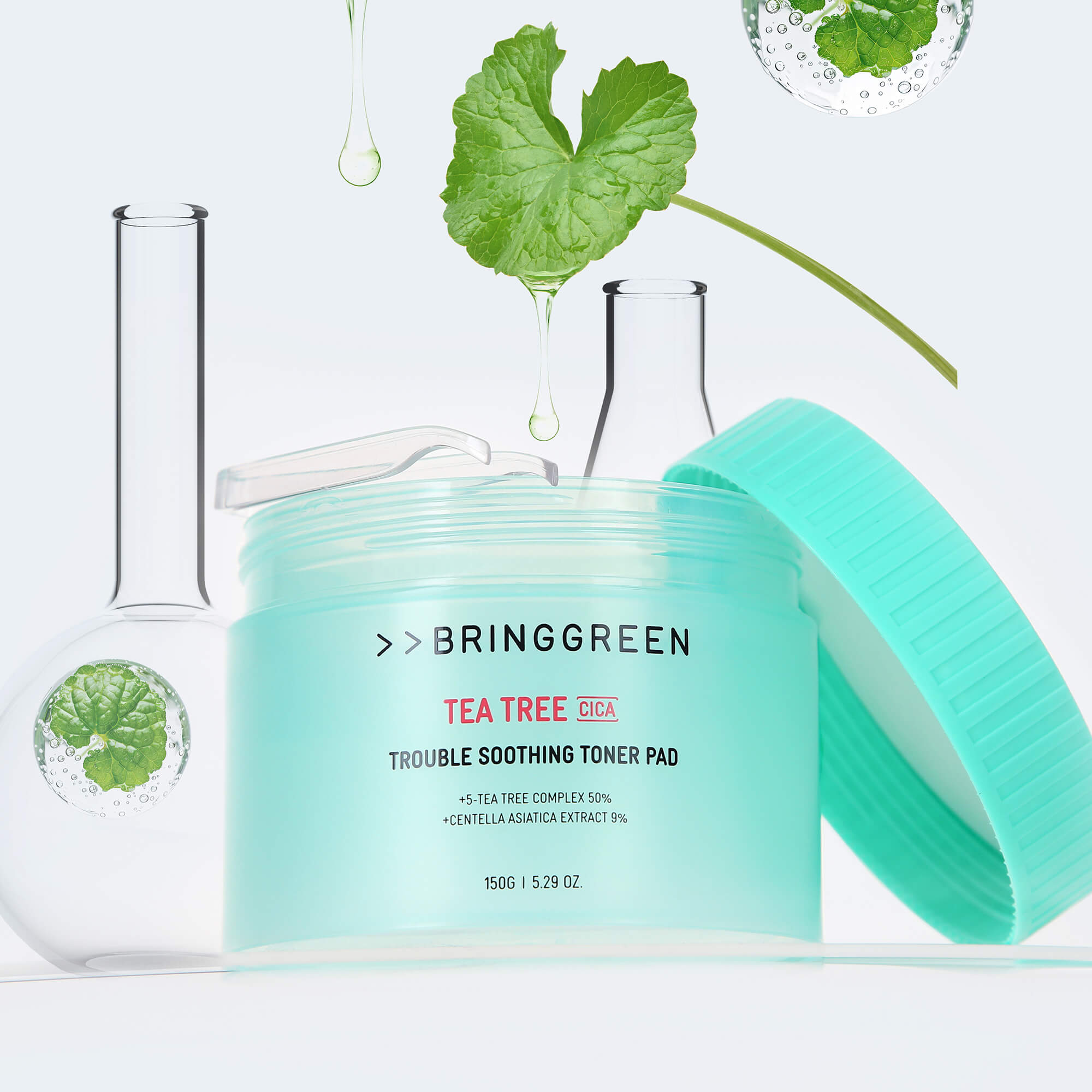 BRINGGREEN Tampons Toniques Apaisants à l'Arbre à Thé et au Cica – Tampons tonifiants apaisants à l'arbre à thé et au cica, 90 pièces. #4