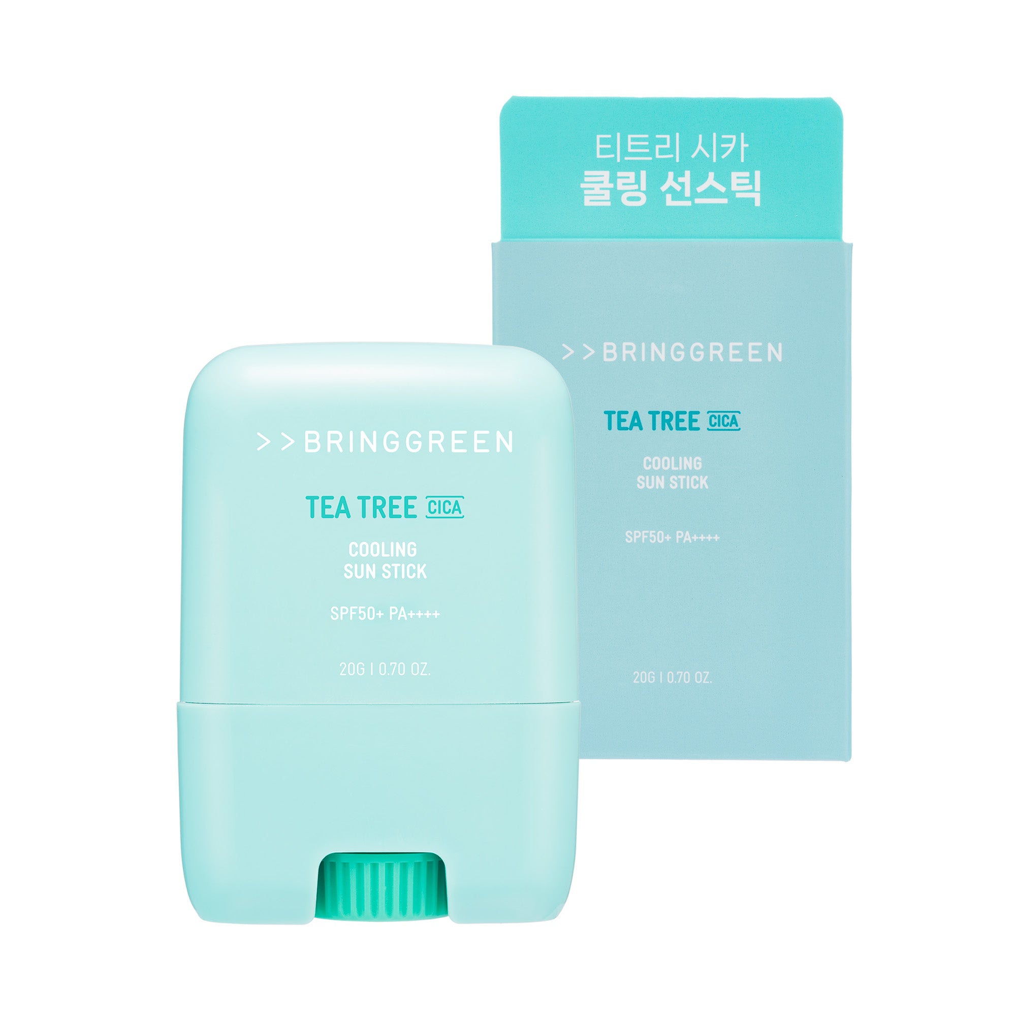 BRINGGREEN Tea Tree Cica Cooling Sun Stick SPF50+ PA++++ – Chłodzący sztyft przeciwsłoneczny, 20 g
