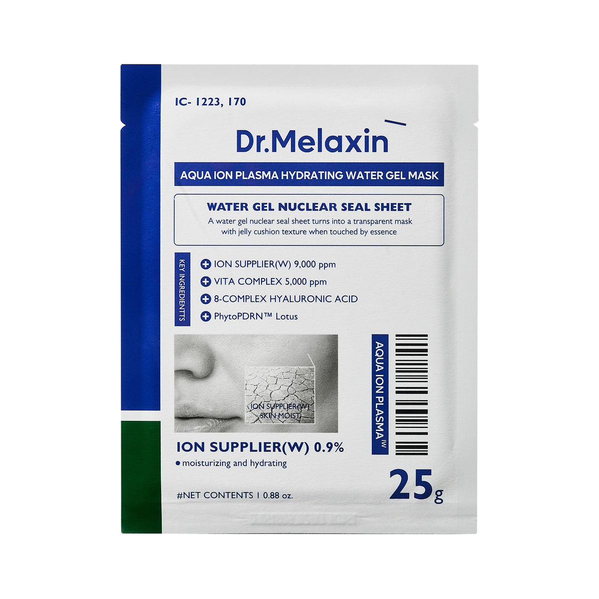 Dr. Melaxin DR.MELAXIN AQUA ION LINE PLASMA HYDRATING WATER GEL Intensywnie nawilżająca maska w płachcie 1 szt. 25 g