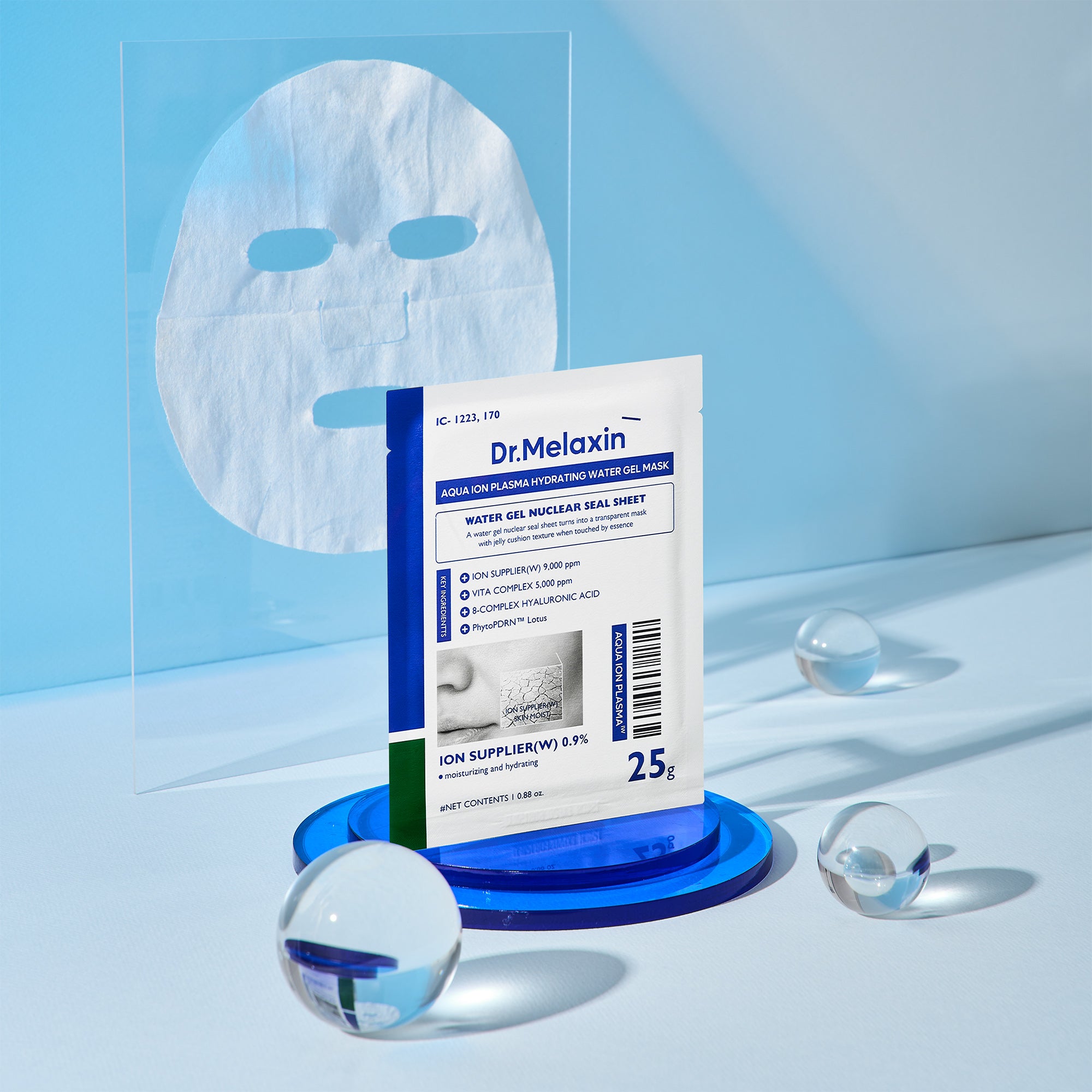 DR.MELAXIN AQUA ION LINE PLASMA HYDRATING WATER GEL Intensywnie nawilżająca maska w płachcie 1 szt. 25 g #2