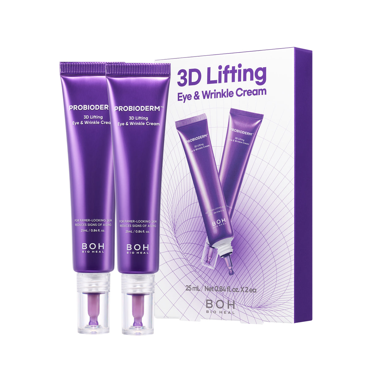 Boh Bio Heal BOH BIO HEAL Probioderm™ 3D Lifting Eye & Wrinkle Cream – Zaawansowany krem pod oczy i na linie mimiczne (Double Pack) 2x25 ml