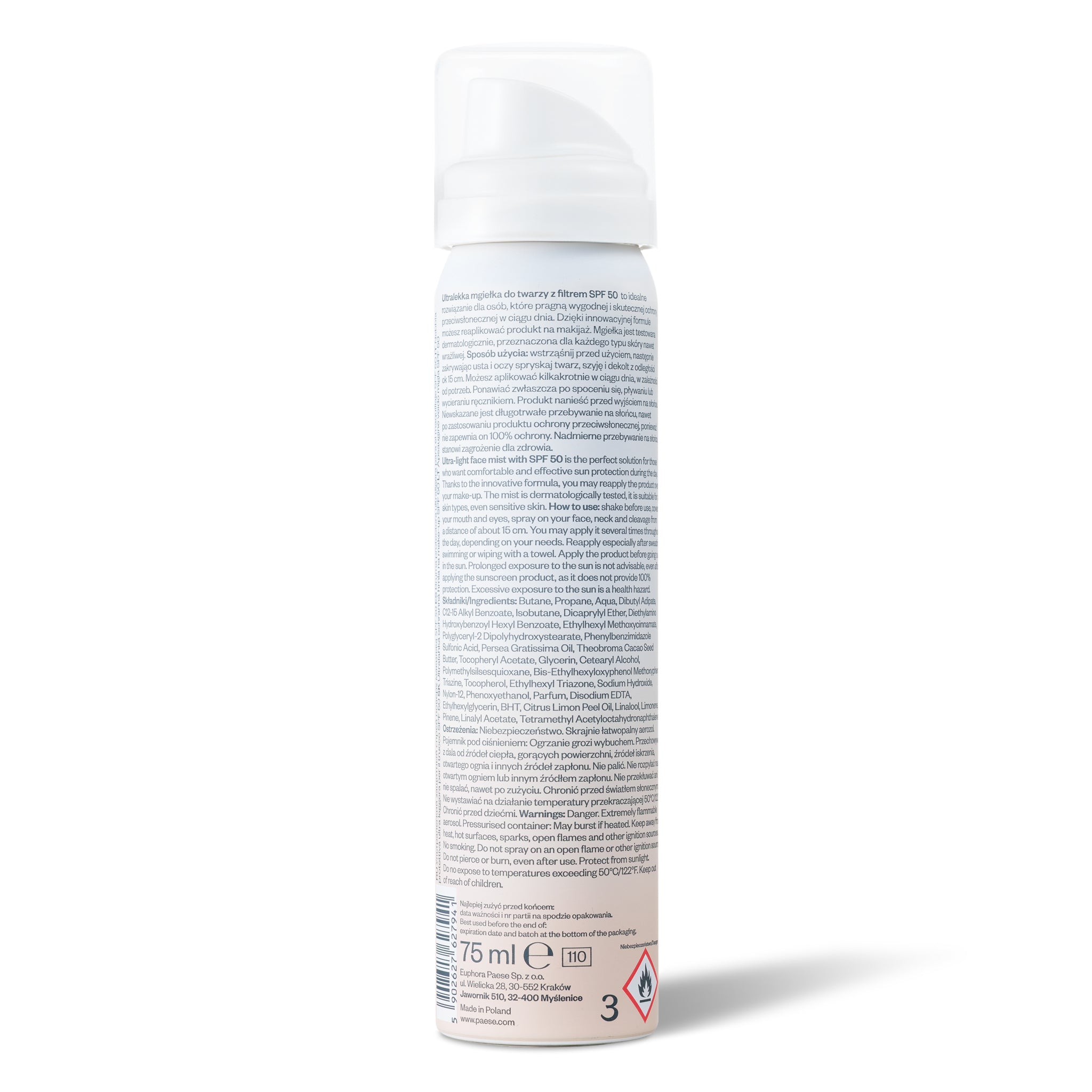 PAESE ULTRA-LIGHT Brume de maquillage protectrice ultra-légère SPF50 75 ml #2