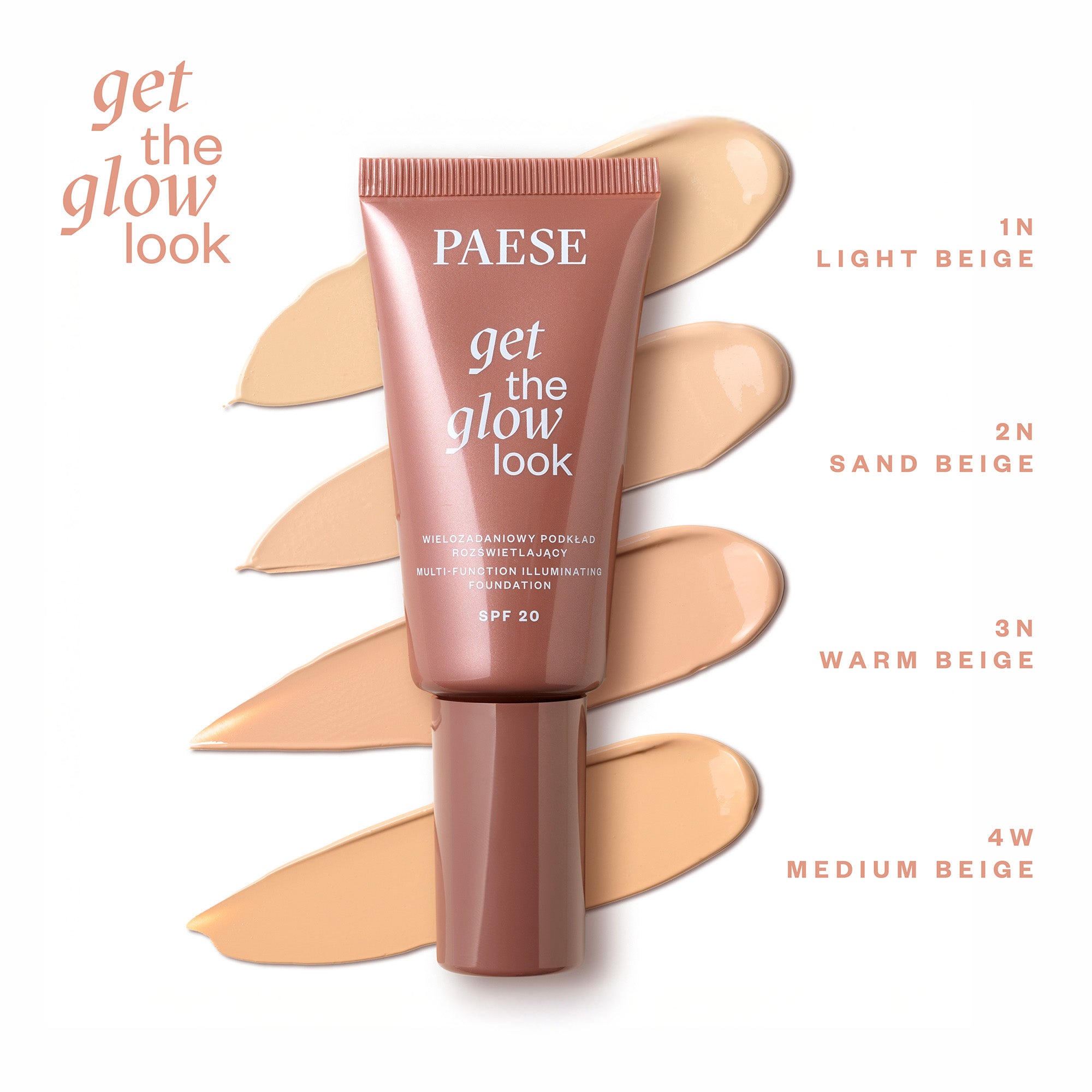 PAESE GET THE GLOW LOOK SPF 20 Wielozadaniowy podkład rozświetlający 30 ml #2