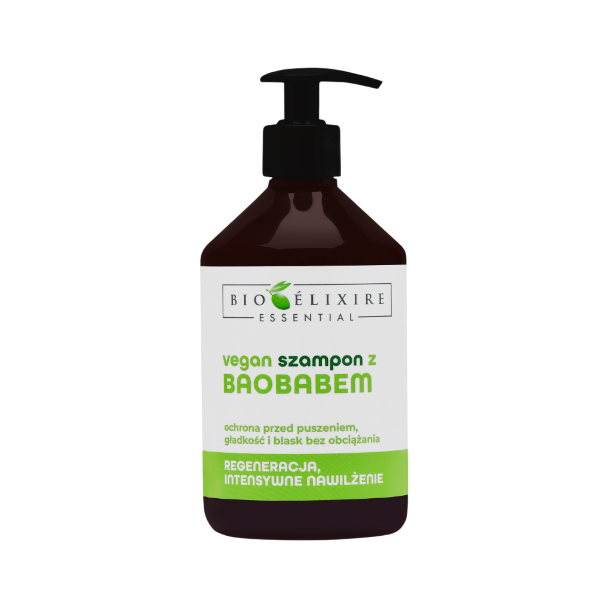 BIOELIXIRE ESSENTIAL Intensywnie nawilżający szampon do włosów z baobabem Vegan 500 ml
