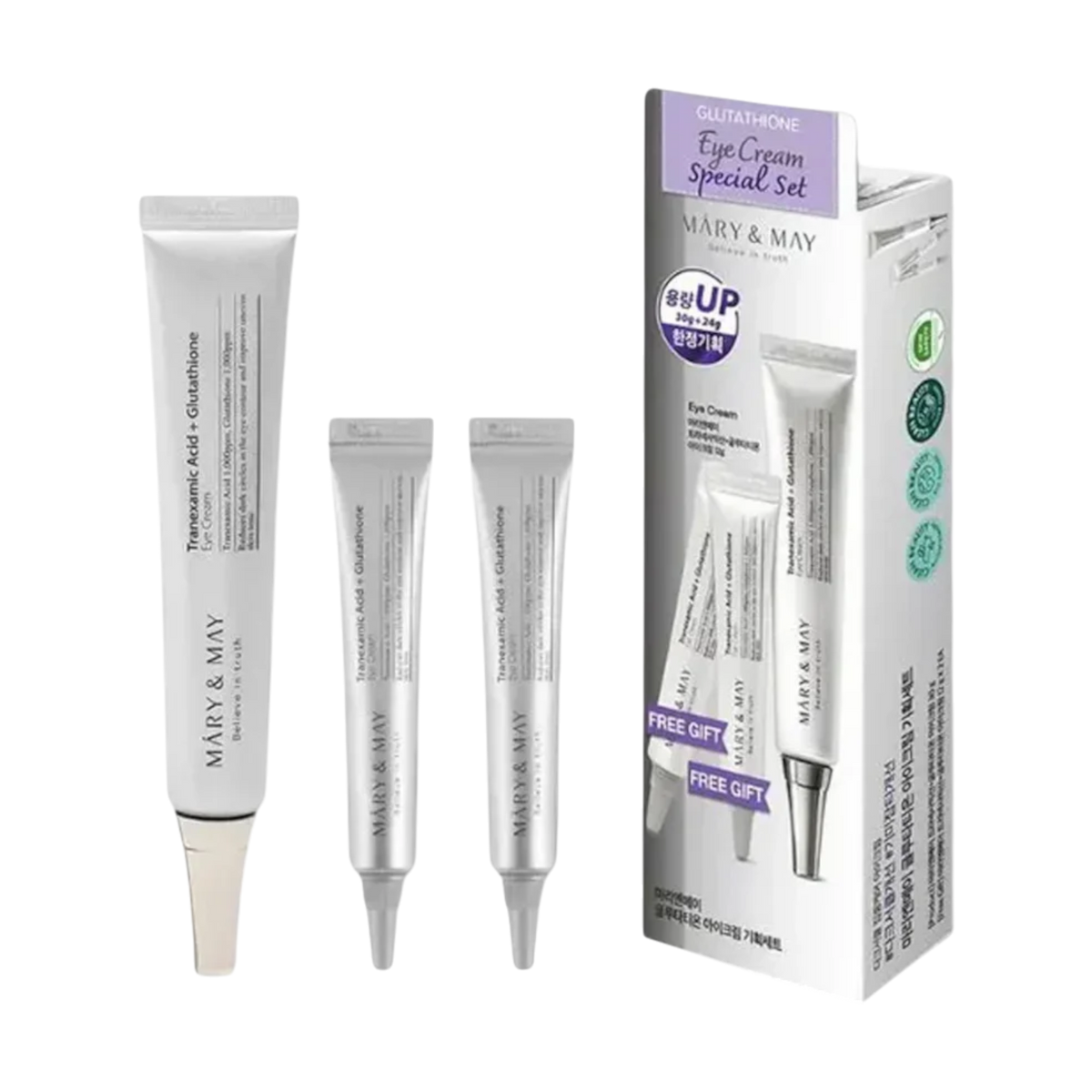 MARY & MAY GLUTATHIONE EYE CREAM SPECIAL SET Set zur Pflege Haut für Augen 30 g + 2x12 g