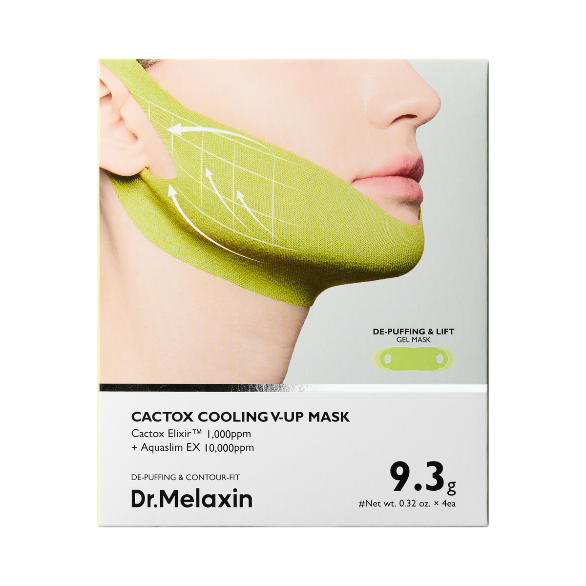 Dr. Melaxin DR.MELAXIN CACTOX COOLING V-UP MASK Chłodząca maska modelująca na linię żuchwy 4 szt. / 9,3 g — Składniki i ocena
