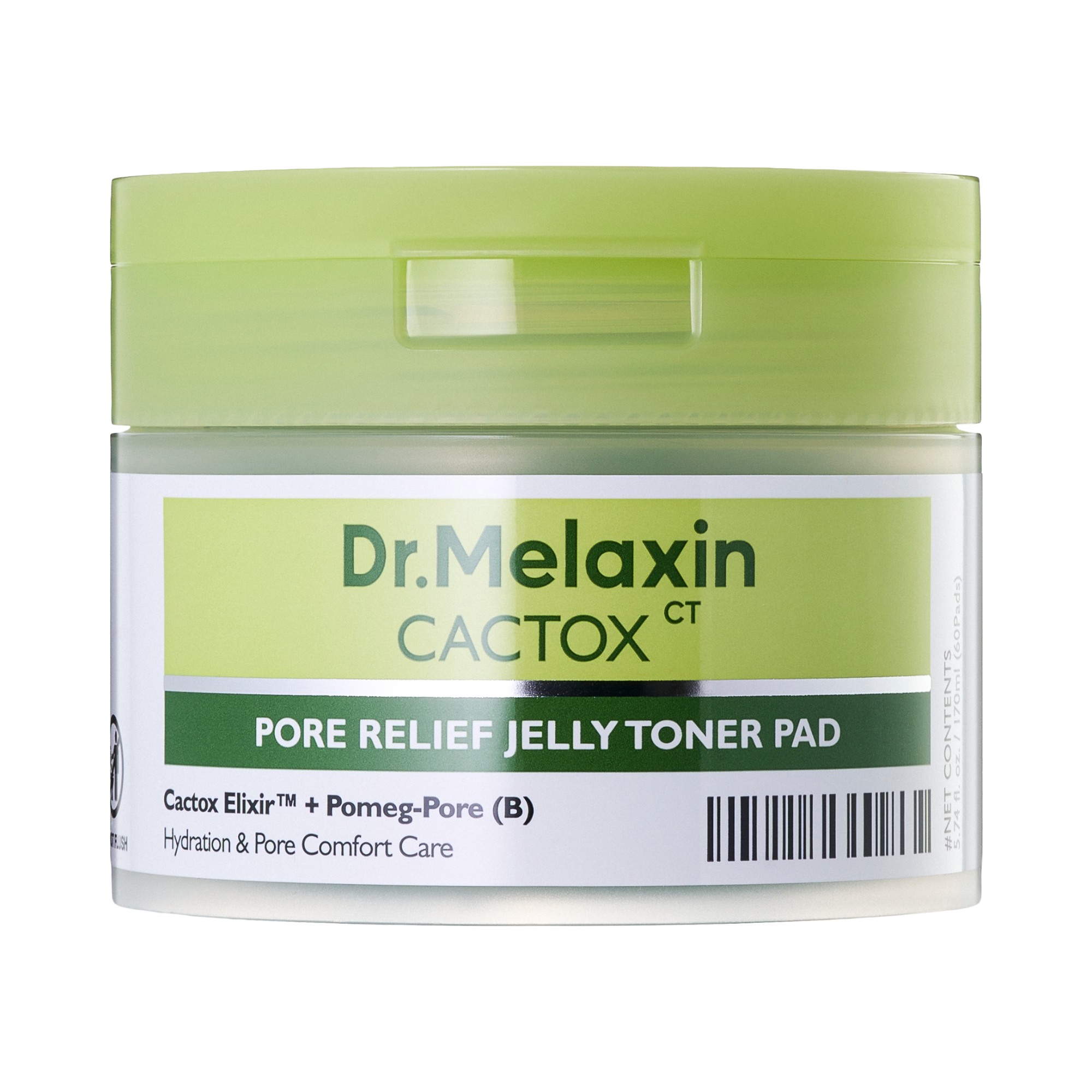 DR.MELAXIN CACTOXCT PORE RELFIEF JELLY TONER PAD Kojące płatki tonizujące do twarzy 60 szt. / 170 ml