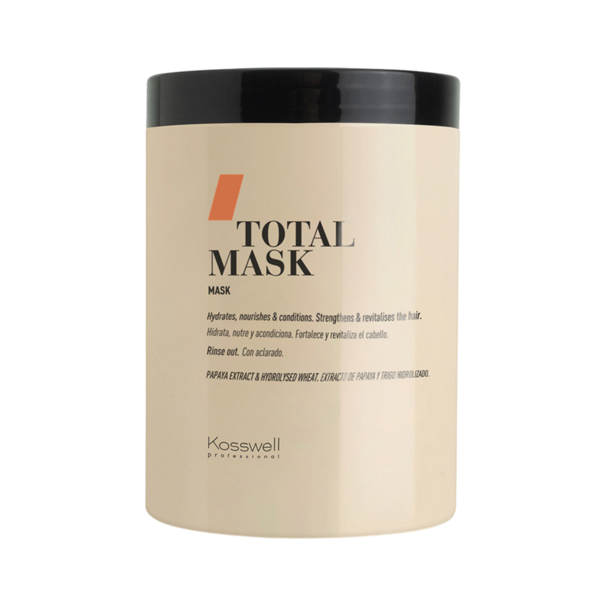 Kosswell Professional KOSSWELL TOTAL HYDRATING Intensywnie odżywiająca maska do każdego rodzaju włosów 1000 g — Inhaltsstoffe i ocena