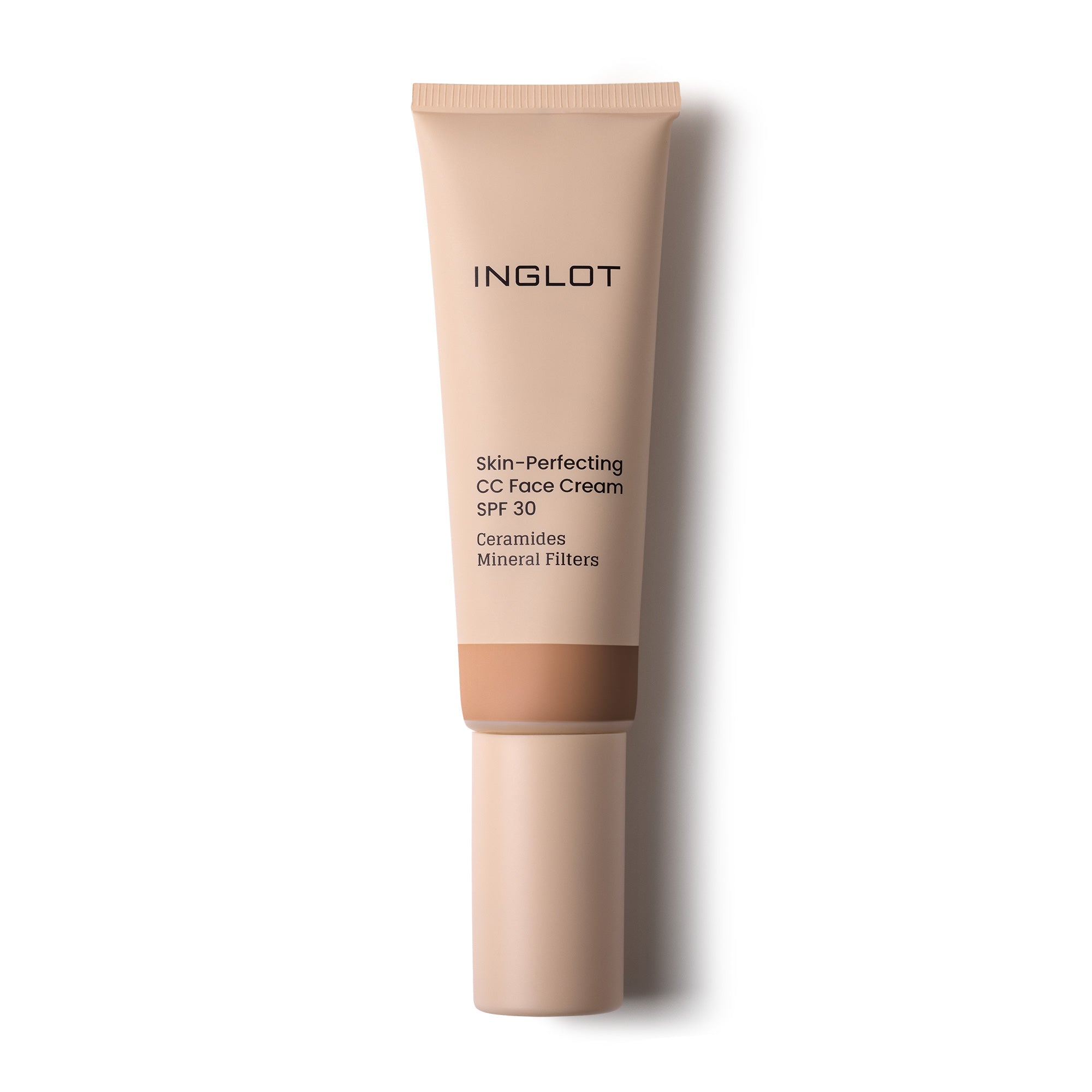 CC-крем Inglot Skin-Perfecting лёгкий, с минеральным фильтром SPF 30, оттенок 509 Medium-Deep Warm, 30 мл — фото 4
