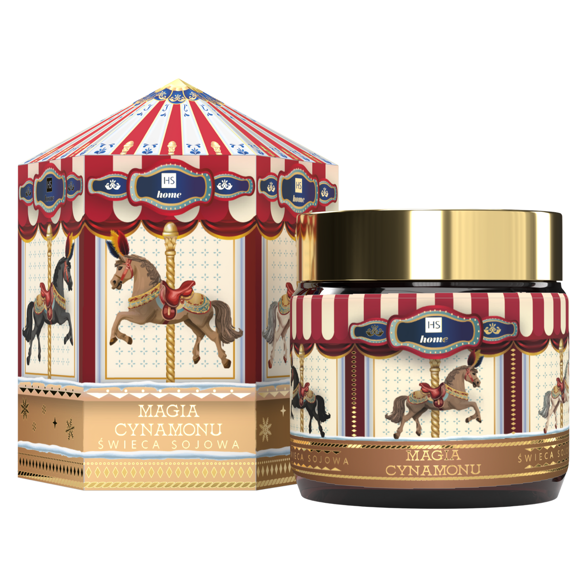 HISKIN CAROUSEL Świeca zapachowa obrotowa, Cinnamon Magic 100 ml
