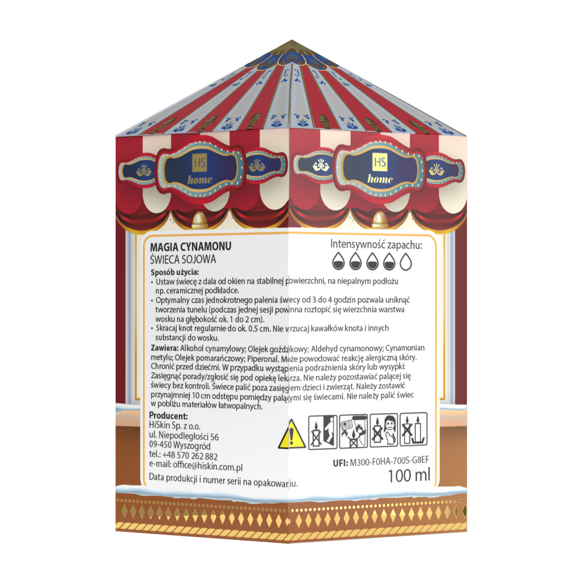 HISKIN CAROUSEL Świeca zapachowa obrotowa, Cinnamon Magic 100 ml #3
