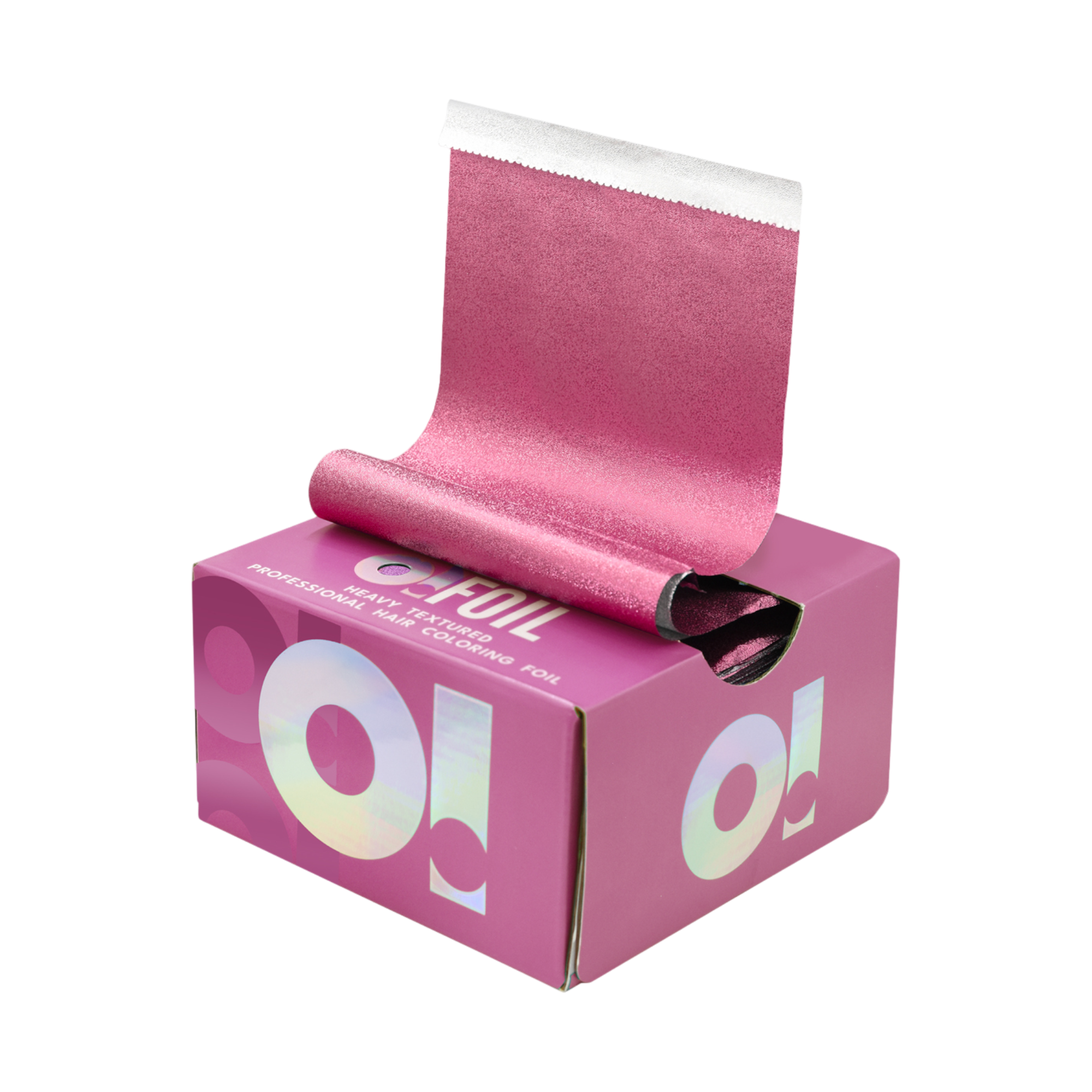 O!TOOLS Aluminiowa, ryflowana folia do koloryzacji, Pink Chic, 500 sztuk