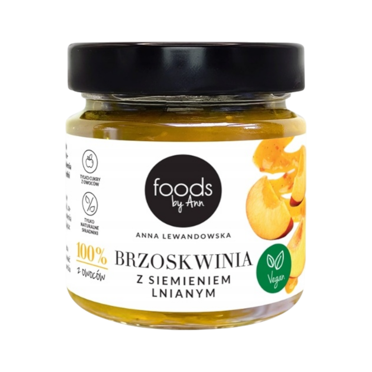 LEVANN FOODS BY ANN Dżem brzoskwinia z siemieniem lnianym 200 g