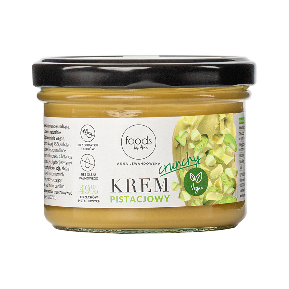 LEVANN FOODS BY ANN Wegański krem pistacjowy crunchy 49% 200 g