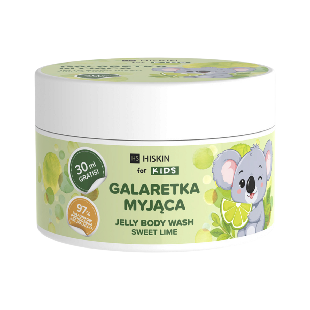 HISKIN FOR KIDS Galaretka myjąca, Sweet Lime 180 ml