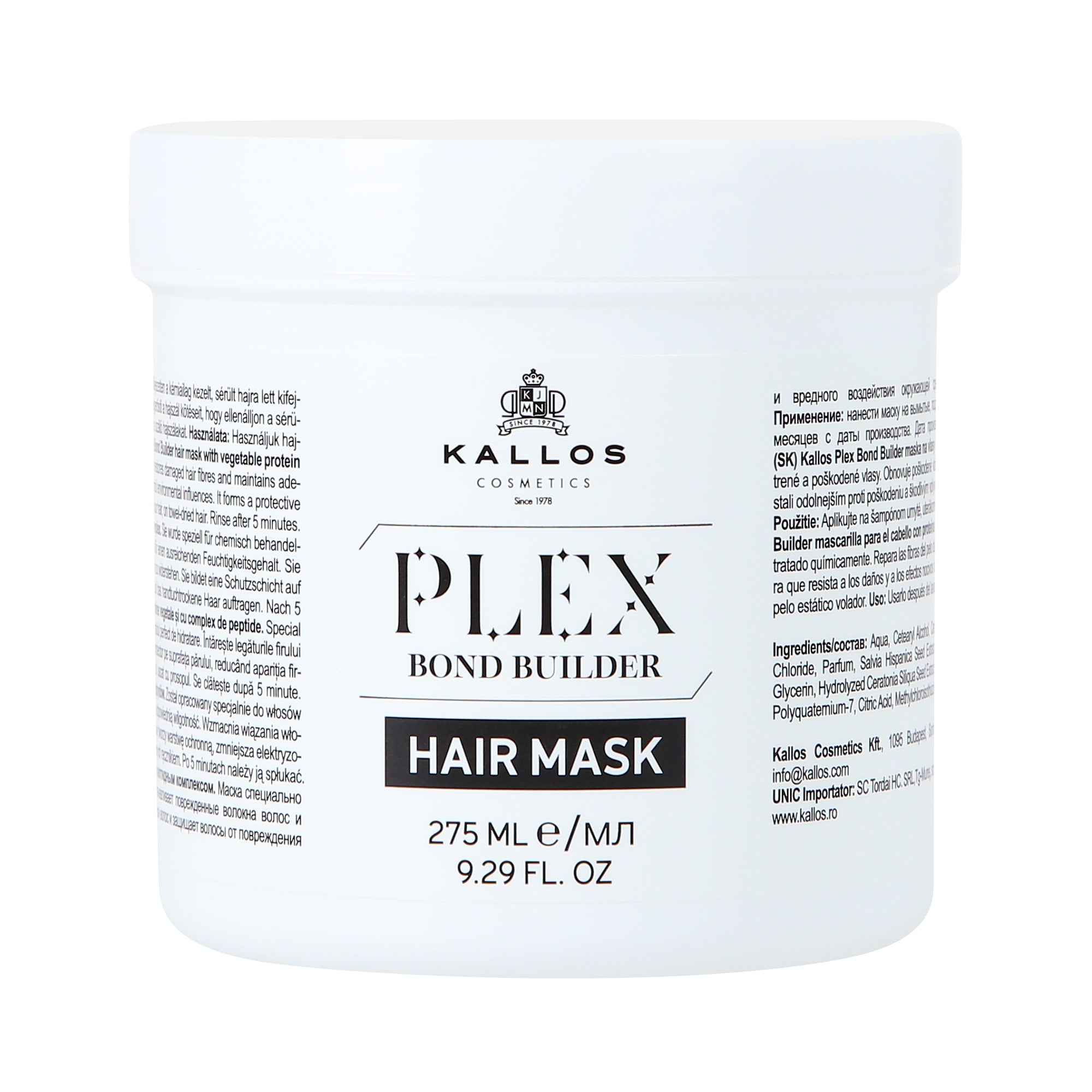 KALLOS PLEX BOND BUILDER Hair mask with plant protein and peptide complex 270ml