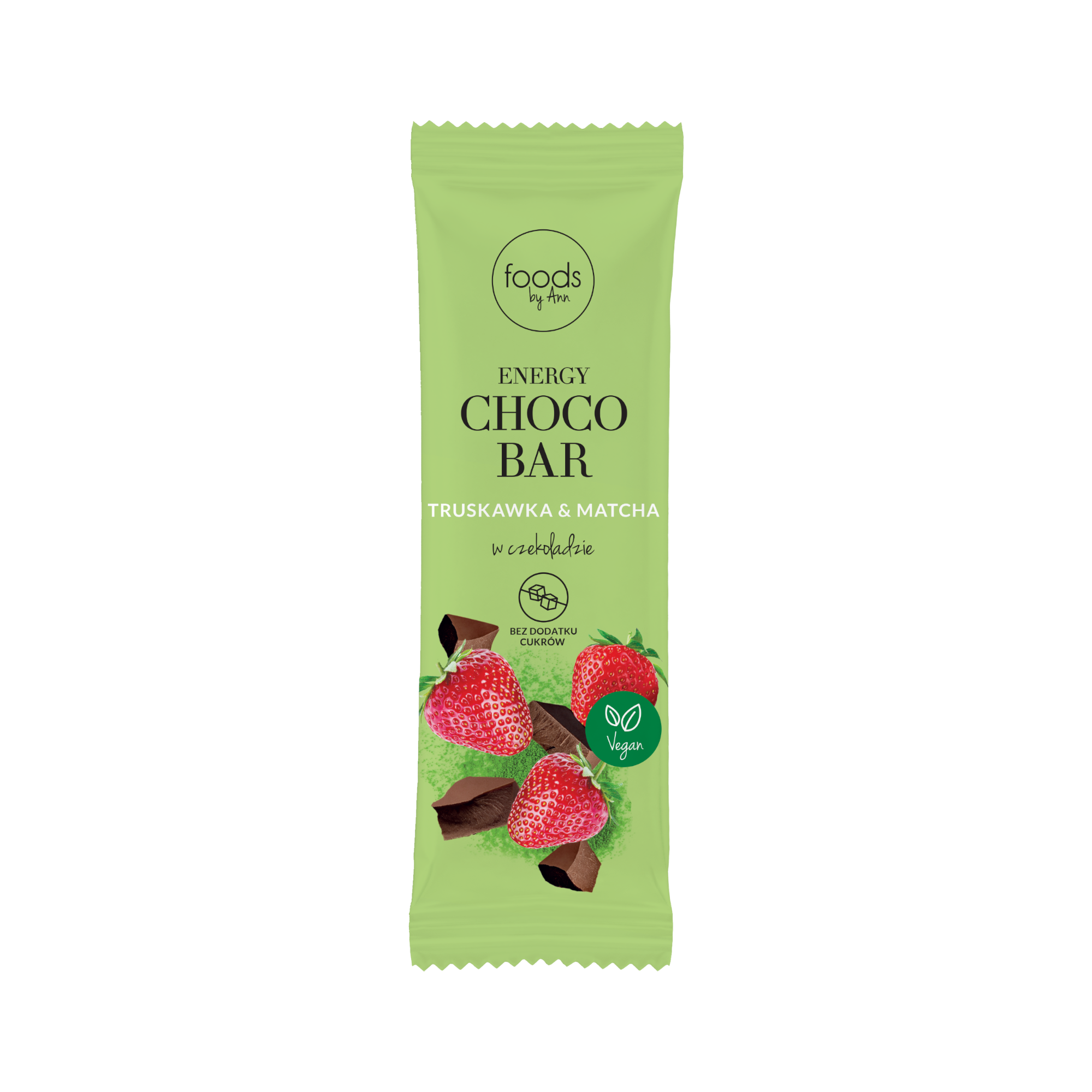 FOODS BY ANN Baton energetyczny w czekoladzie, Truskawka & Matcha 35 g