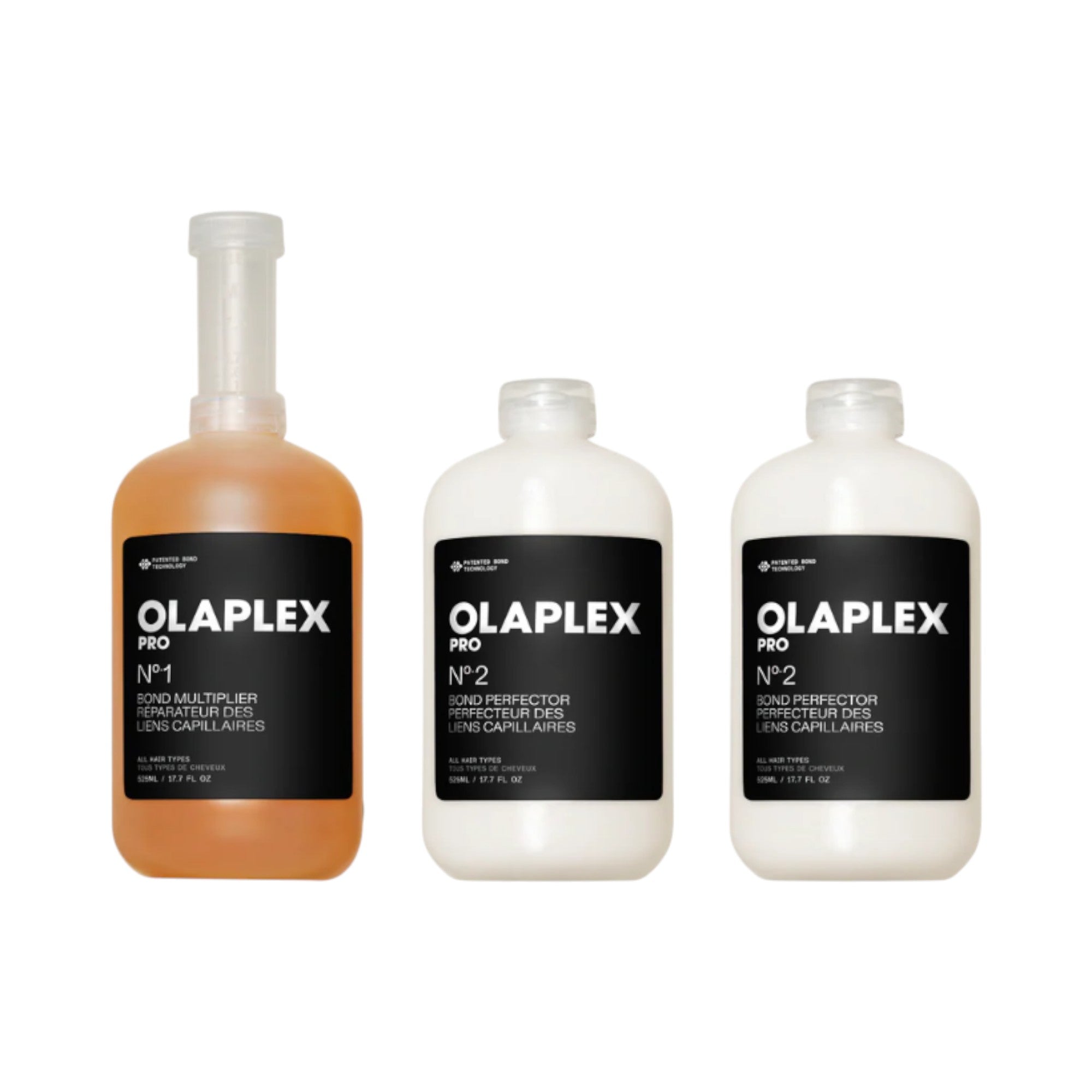 OLAPLEX PRO EXCLUSIVE ORIGINAL BOND BUILDING KIT Zestaw profesjonalny do pielęgnacji włosów N°1 Bond Multiplier 525 ml + N°2 Bond Perfector 2 x 525 ml #2