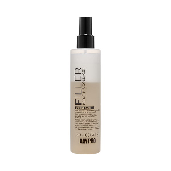 KAYPRO KERATIN & COLLAGEN FILLER Dwufazowy spray odbudowujący z keratyną i kolagenem 200 ml