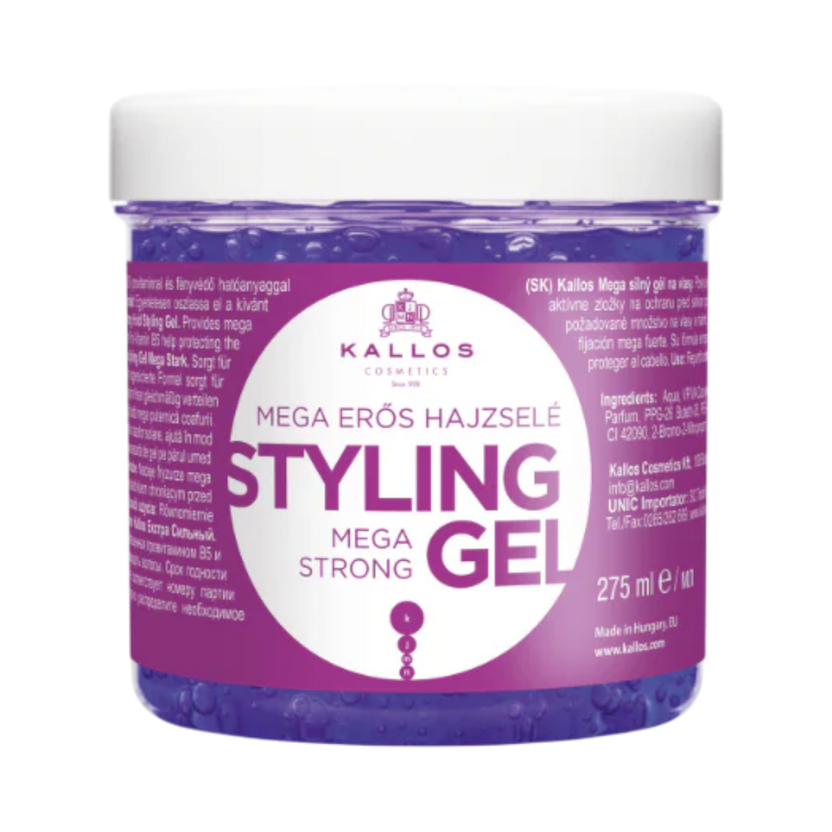 Kallos KALLOS EROS MEGA STRONG HOLD Żel do stylizacji włosów mega strong 275 ml