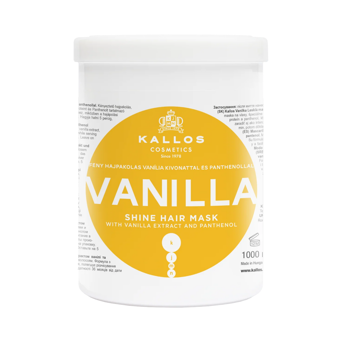 Kallos KALLOS KJMN VANILLA Kremowa maska nabłyszczająca 1000 ml
