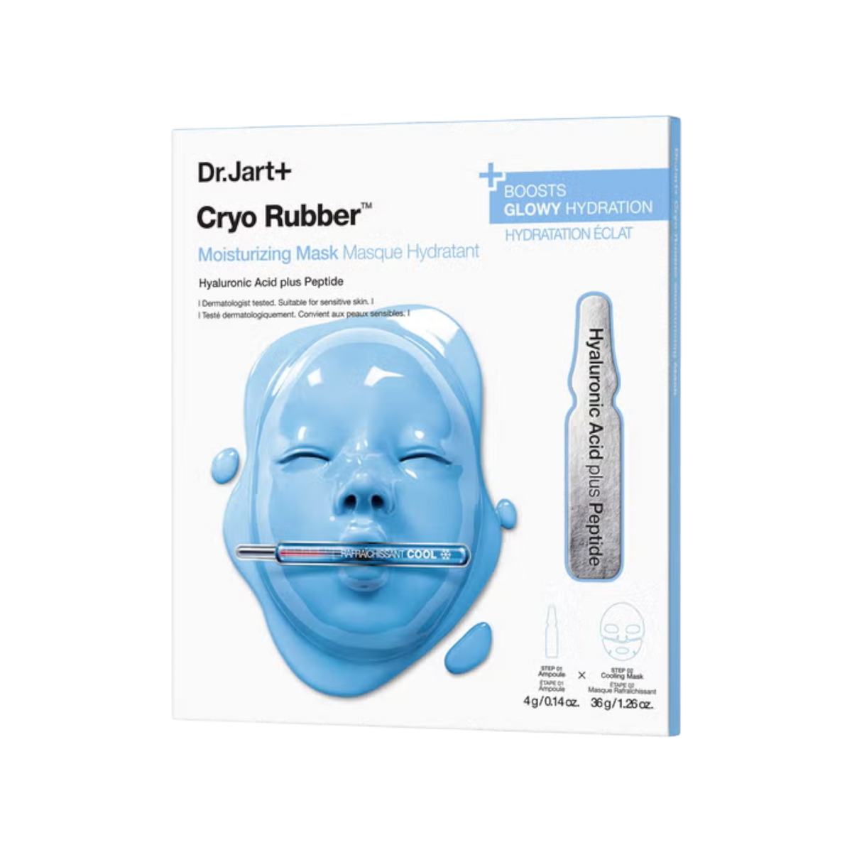 DR. JART+ CRYO RUBBER MOISTURIZING HYDROGEL MASK Intensywnie nawilżająca maska hydrożelowa z kwasem hialuronowym 4 g + 40 g