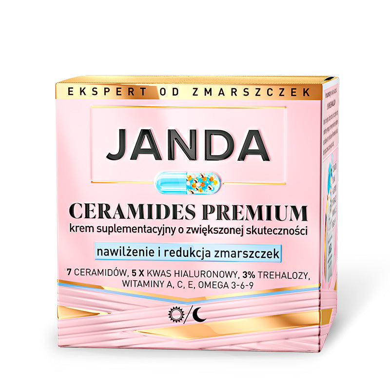 JANDA CERAMIDES PREMIUM Krem suplementacyjny o zwiększonej skuteczności nawilżenie i redukcja zmarszczek 50 ml