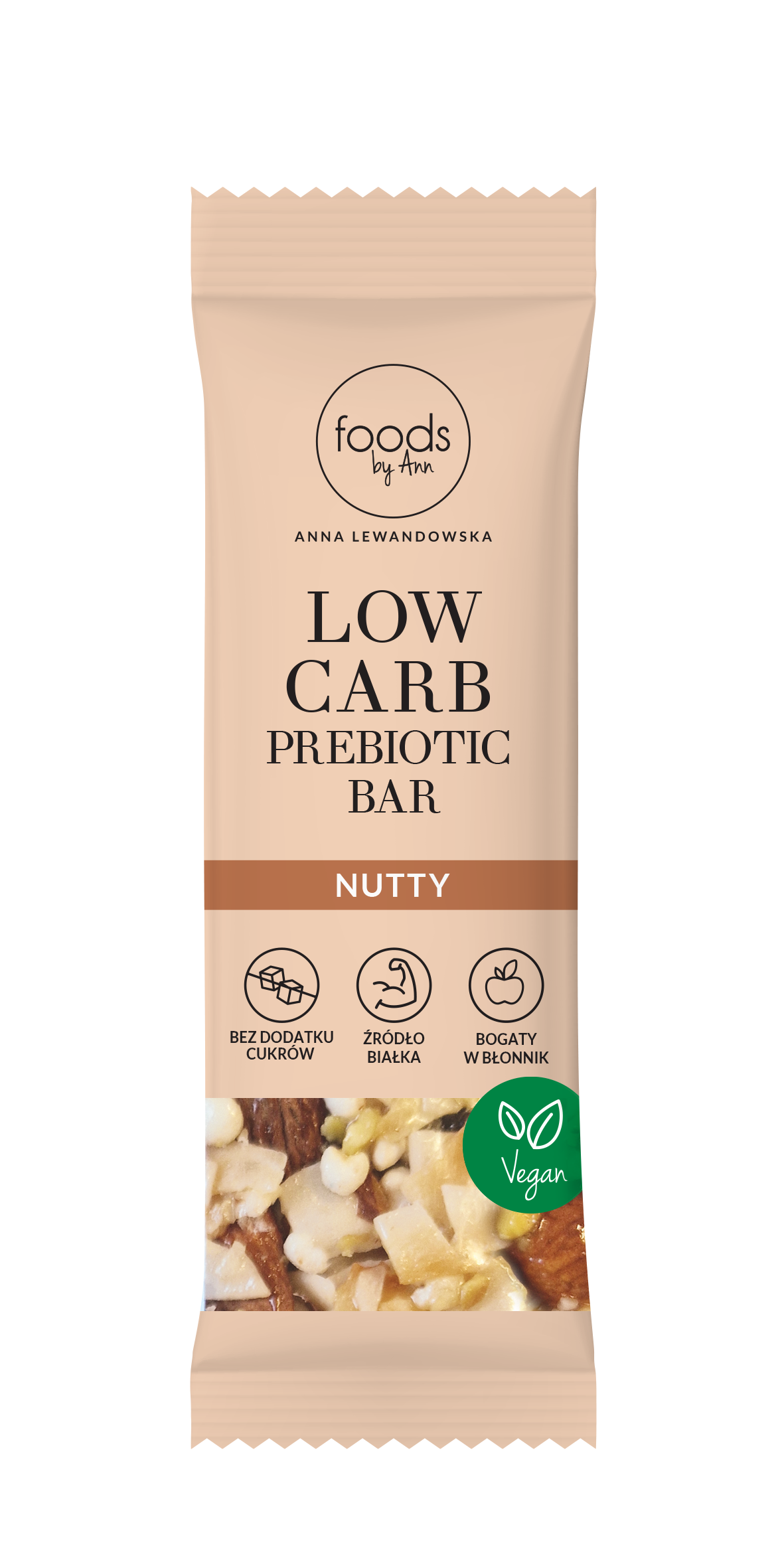 FOODS BY ANN Barre prébiotique faible en glucides aux noix 35 g