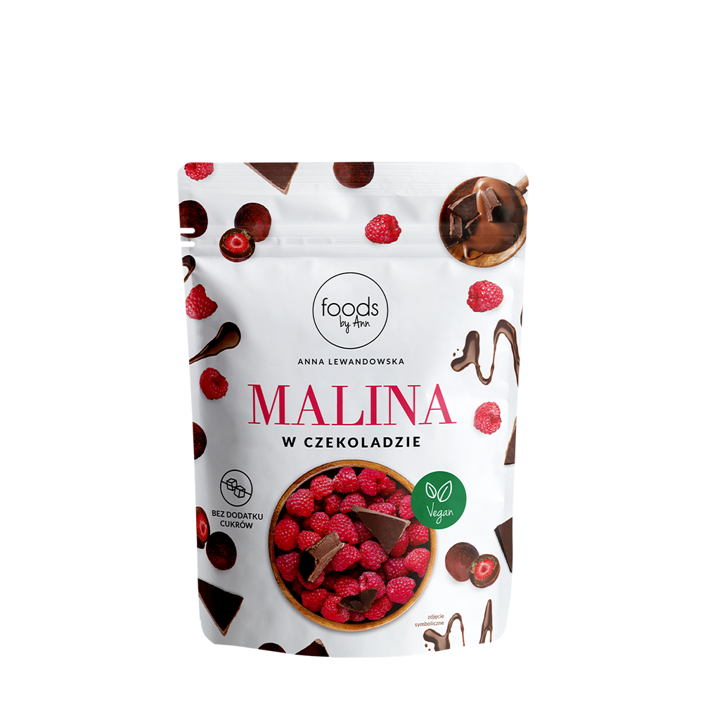 LEVANN FOODS BY ANN Malina liofilizowana w czekoladzie 50g