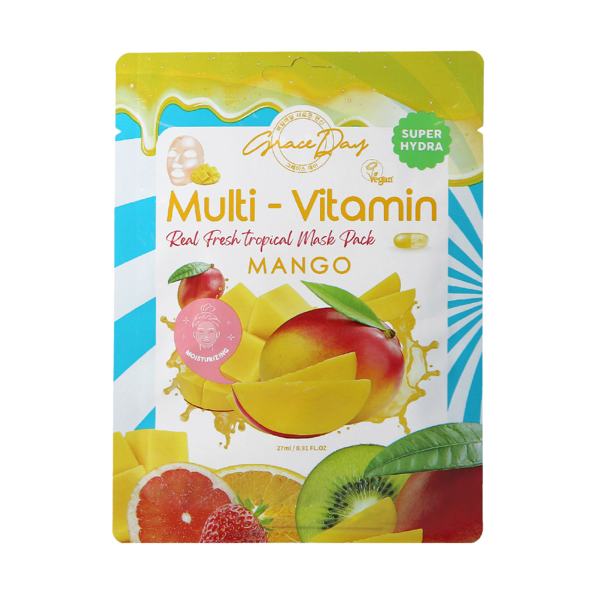 Grace Day GRACEDAY MULTI-VITAMIN Mango Mask Pack – Odżywcza maska w płachcie z ekstraktem z mango 27 ml — Składniki i ocena