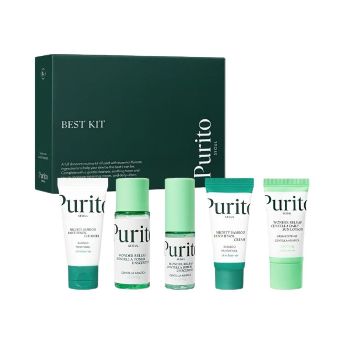 PURITO SEOUL BEST KIT Coffret cosmétique à base d'extrait de bambou, de centella asiatica et de panthénol