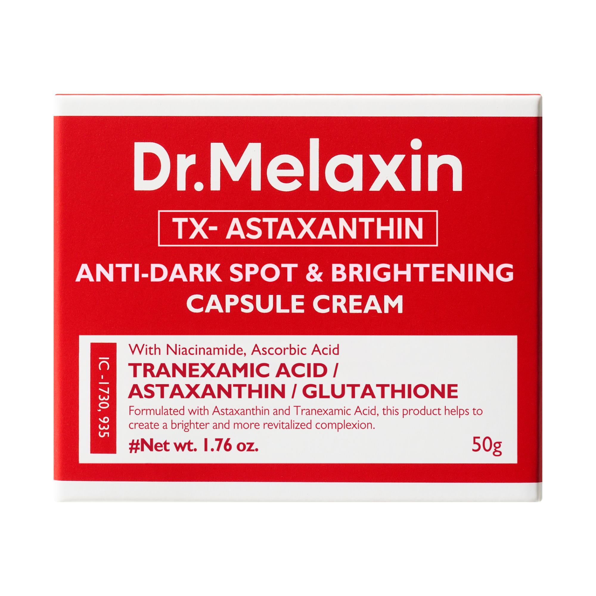 DR.MELAXIN TX-ASTAXANTHIN Anti-Dark Spot & Brightening Capsule Cream - Rozjasňující krém s astaxanthinem 50 g #2
