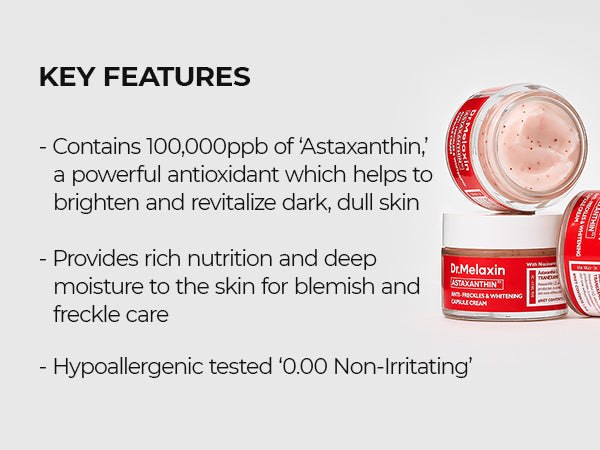 DR.MELAXIN ASTAXANTHIN ANTI-FRECKLES & WHITENING CAPSULE CREAM Aufhellende, verjüngende Creme mit Astaxanthin 50 ml #8