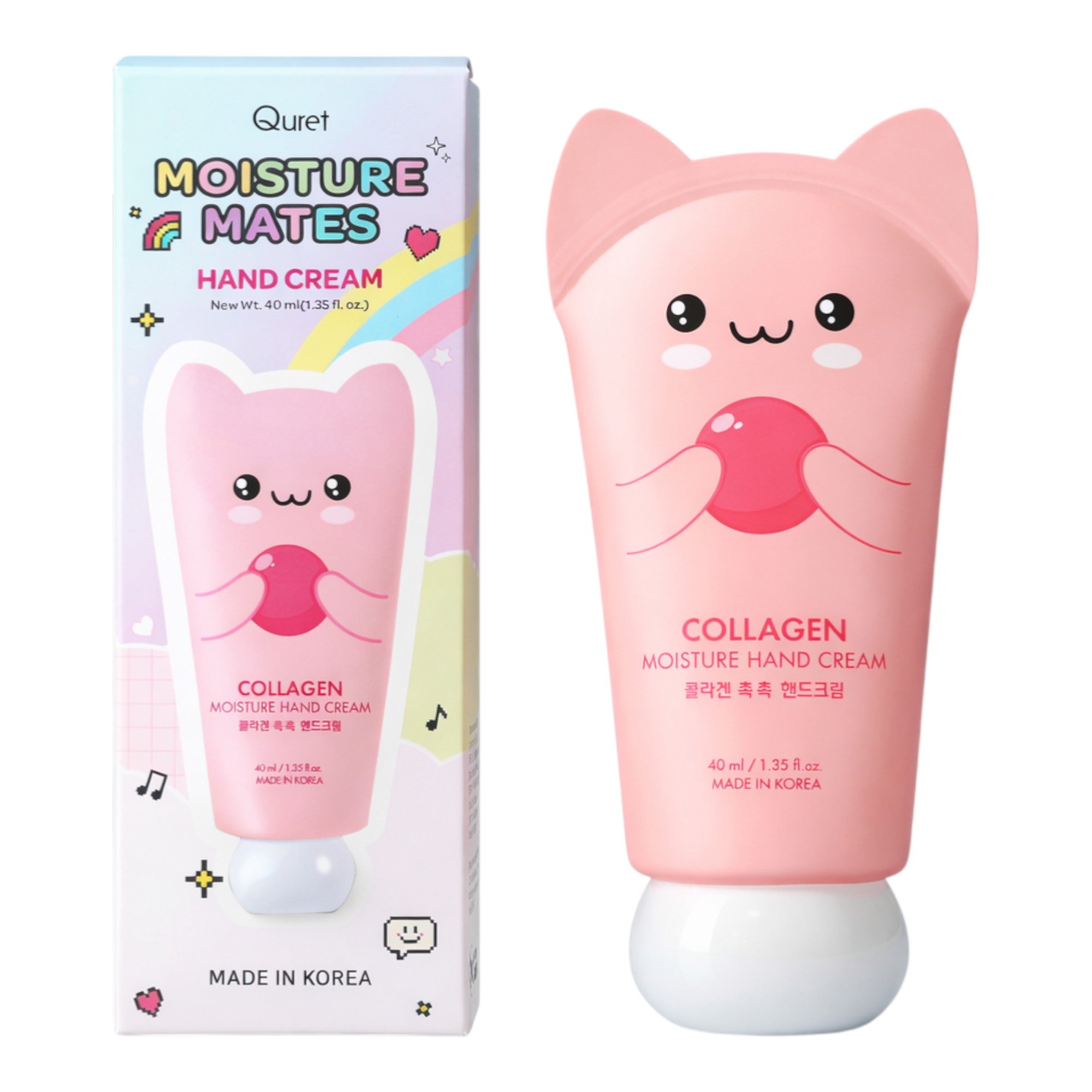 QURET Nawilżający krem do rąk z kwasem hialuronowym i kolagenem, Truskawka 40 ml