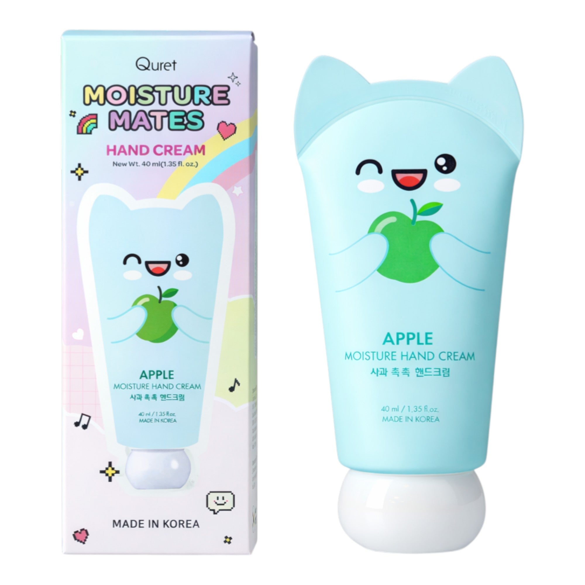 QURET Crema mani idratante con acido ialuronico, Mela 40 ml