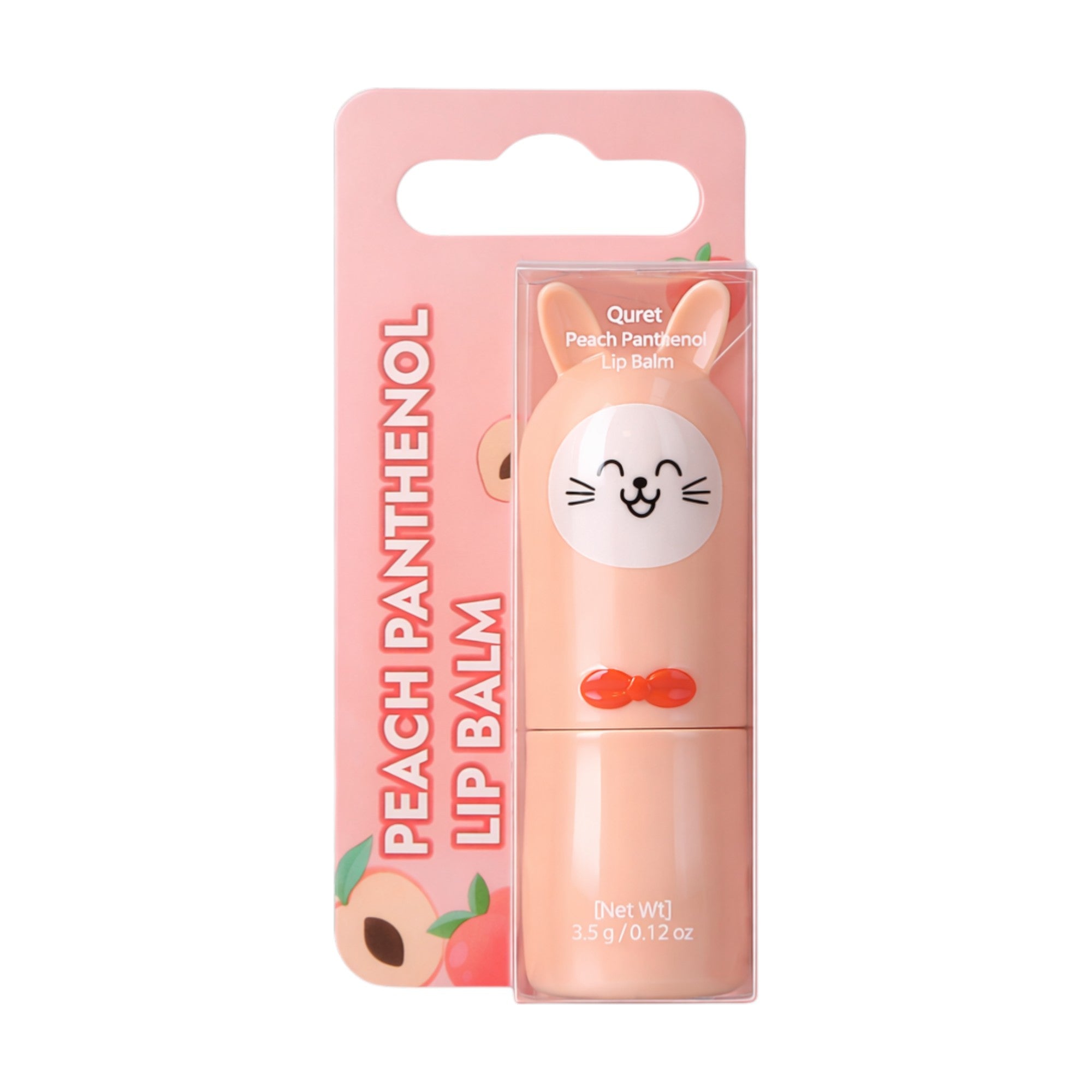 QURET Nawilżający balsam do ust z pantenolem, Brzoskwinia 3,5 g