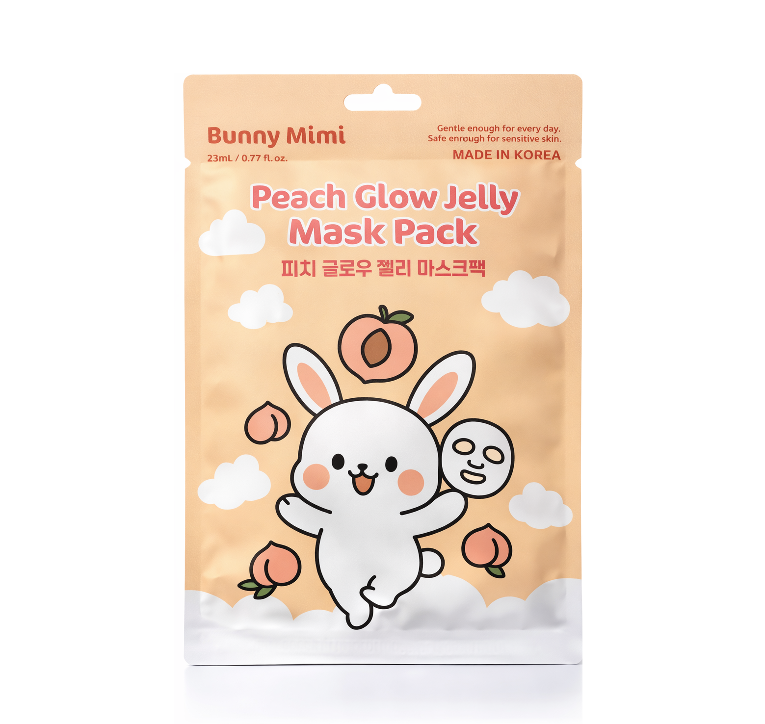 BUNNY MIMI PEACH GLOW JELLY MASK PACK Rozświetlająca maseczka do twarzy 23 ml