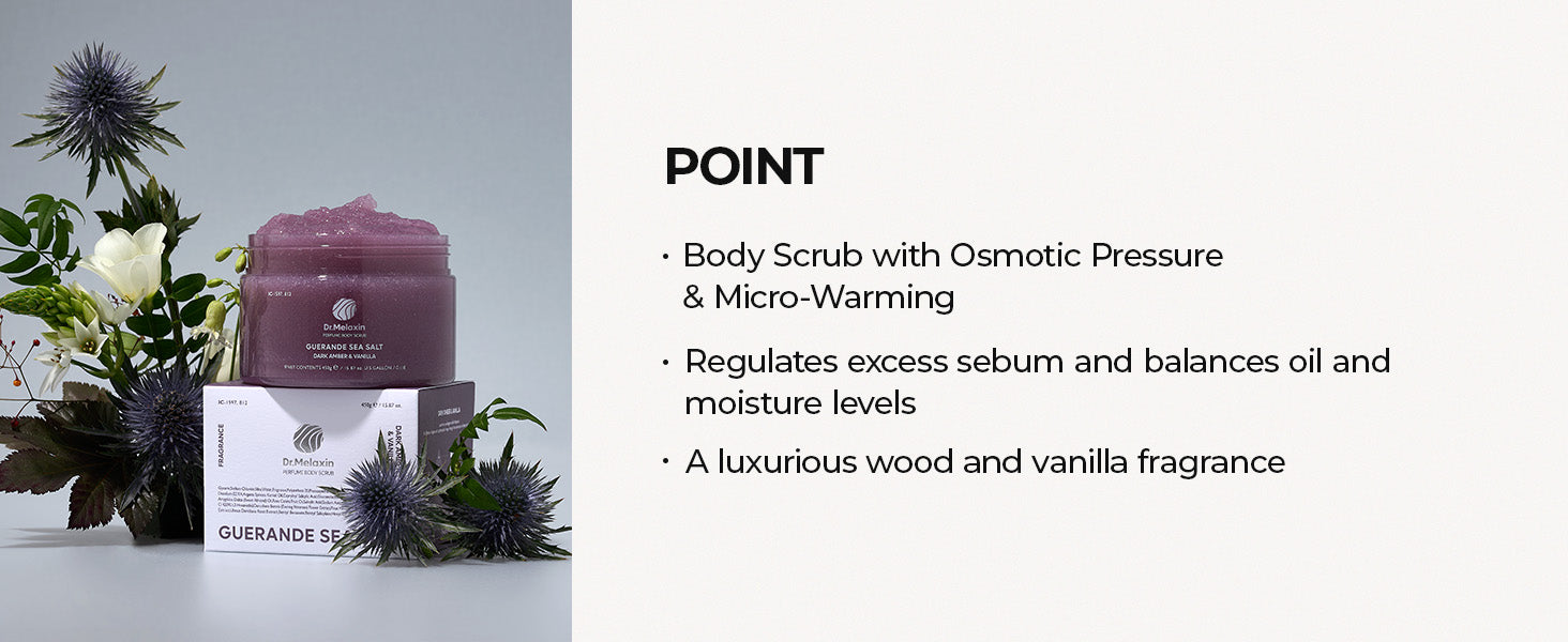 DR.MELAXIN PARFUM BODY SCRUB Gommage corporel au sel parfumé Ambre foncé et vanille 450 g #8
