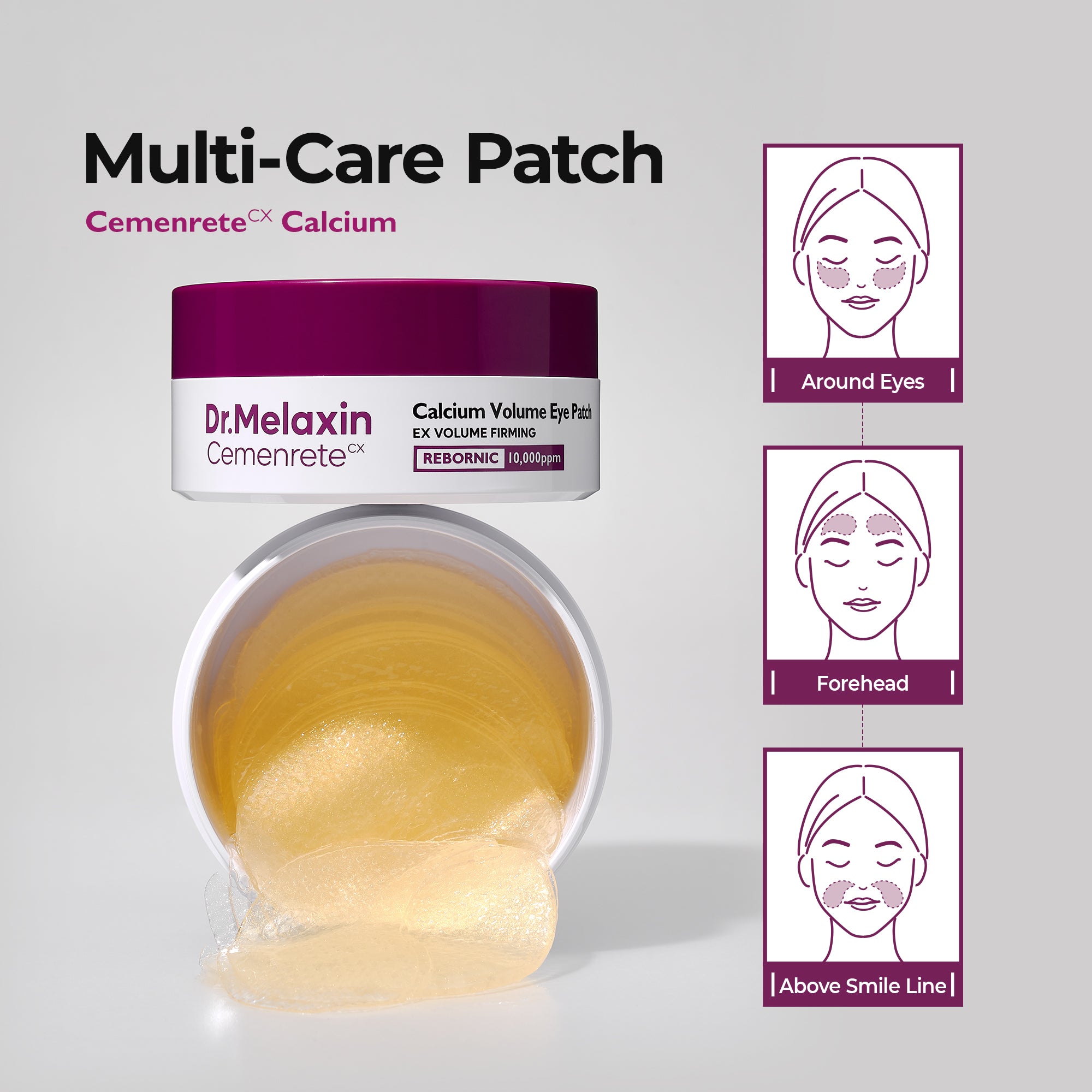 DR.MELAXIN CEMENRETE CALCIUM VOLUME EYE PATCH Patchs oculaires hydrogel raffermissants 60 pcs. #9