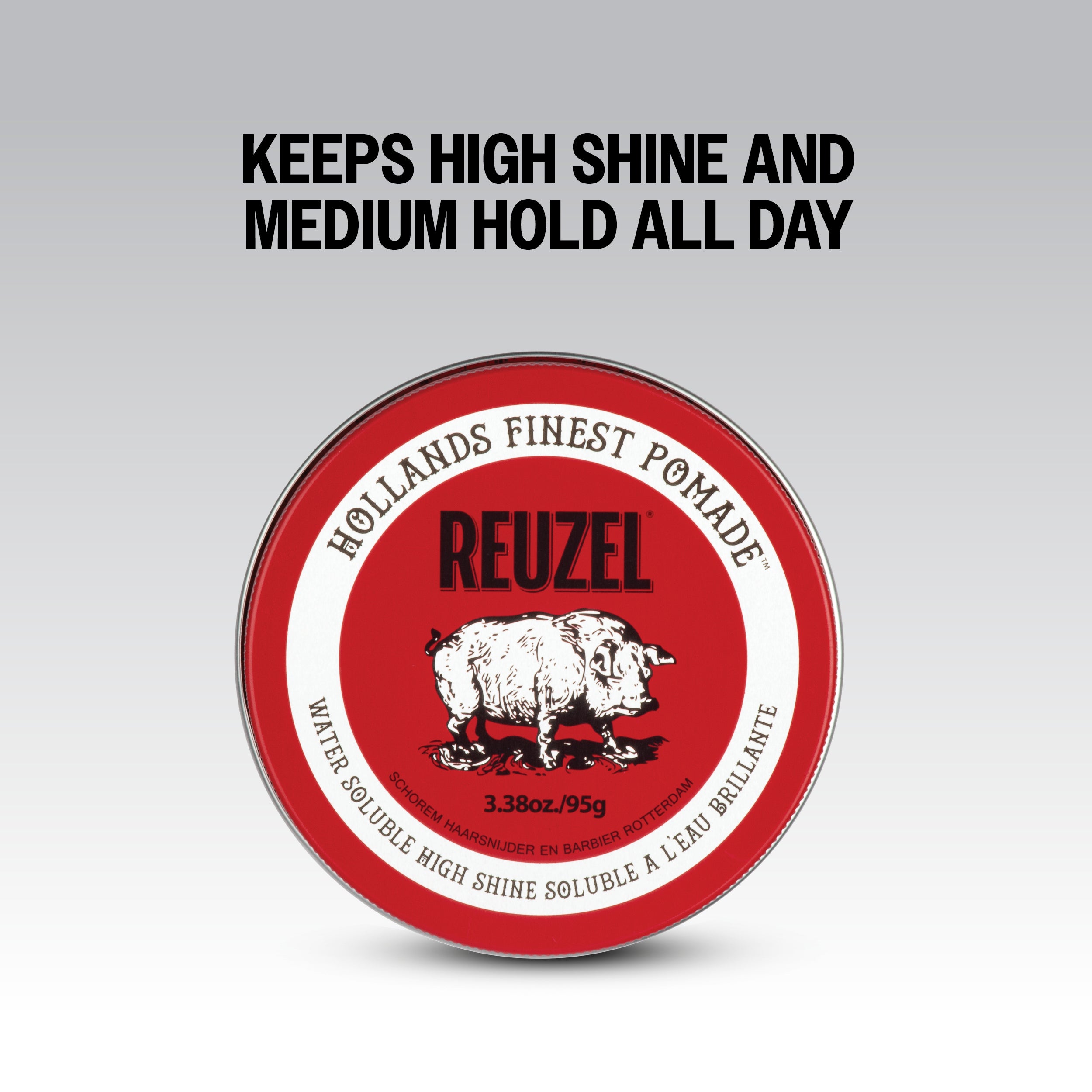 REUZEL RED POMADE WATER SOLUBLE HIGH SHINE Woda pomada do włosów o średnim utrwaleniu i intensywnym połysku 95 g #4