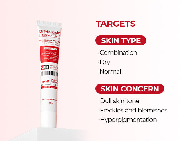DR.MELAXIN Astaxanthin Anti-Freckles & Whitening Capsule Sunscreen SPF50+ / PA+++ - Tónovací krém s filtrem proti zabarvení 50 ml #8