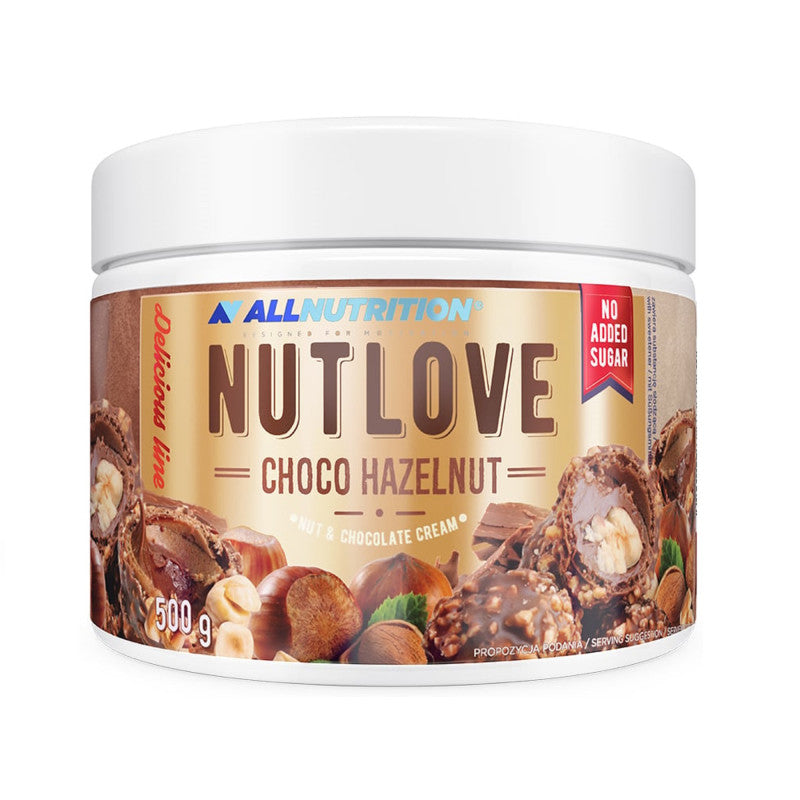 Allnutrition ALLNUTRITION NUTLOVE CHOCO HAZELNUT Krem czekoladowy z orzechami 500 g — Składniki i ocena