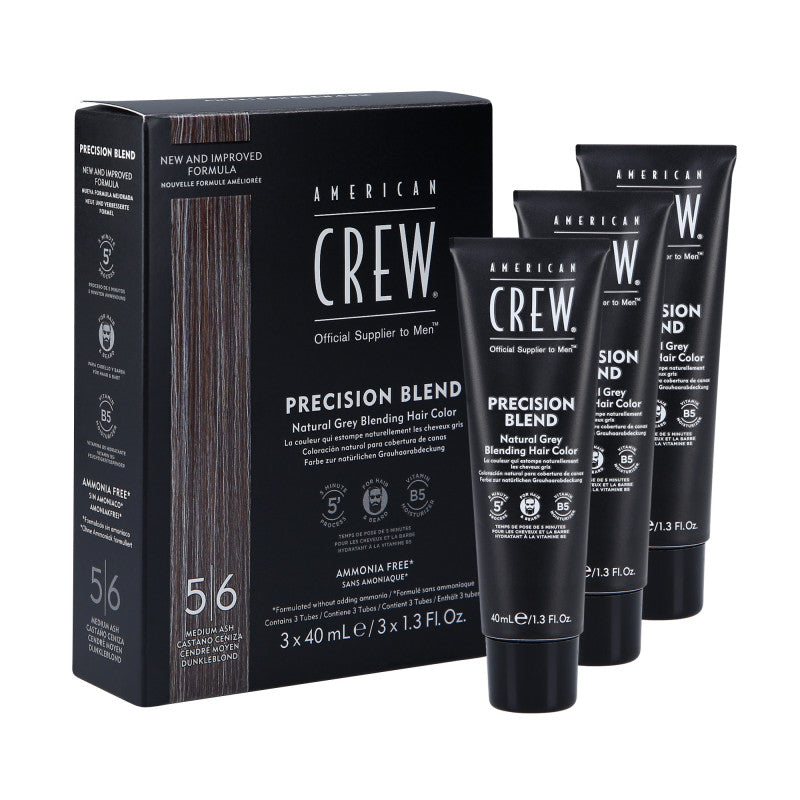AMERICAN CREW Precision Blend Odsiwiacz dla mężczyzn Medium Ash (5-6) 3x40ml