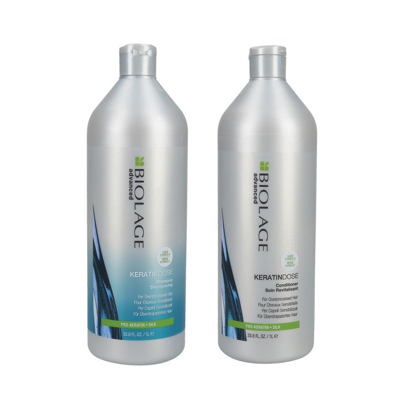 BIOLAGE KERATINDOSE Zestaw do włosów zniszczonych szampon 1000ml + odżywka 1000ml